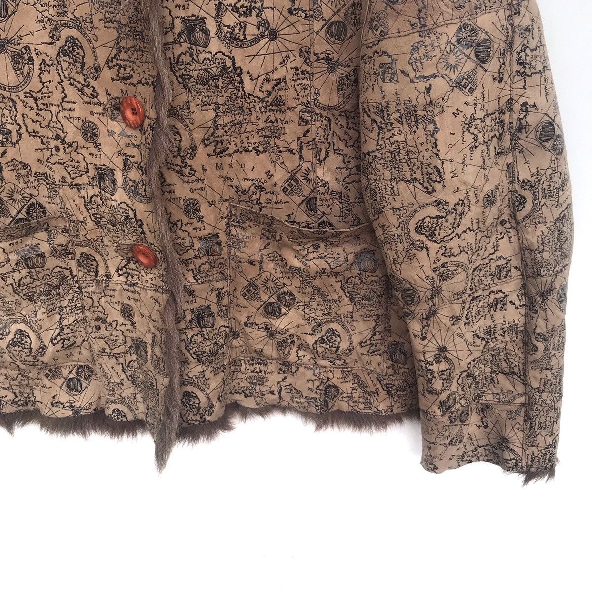 Branded Leather Rare Designer Full Print Map Leather Jacket Size US S / EU 44-46 / 1 - 4 Thumbnail
