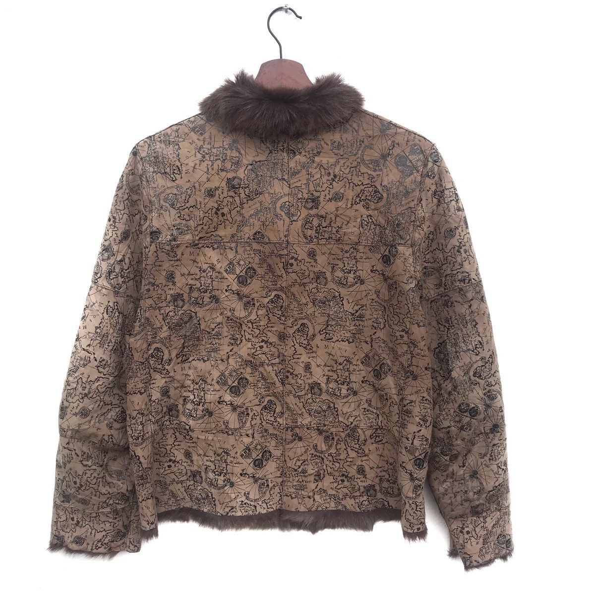 Branded Leather Rare Designer Full Print Map Leather Jacket Size US S / EU 44-46 / 1 - 7 Thumbnail