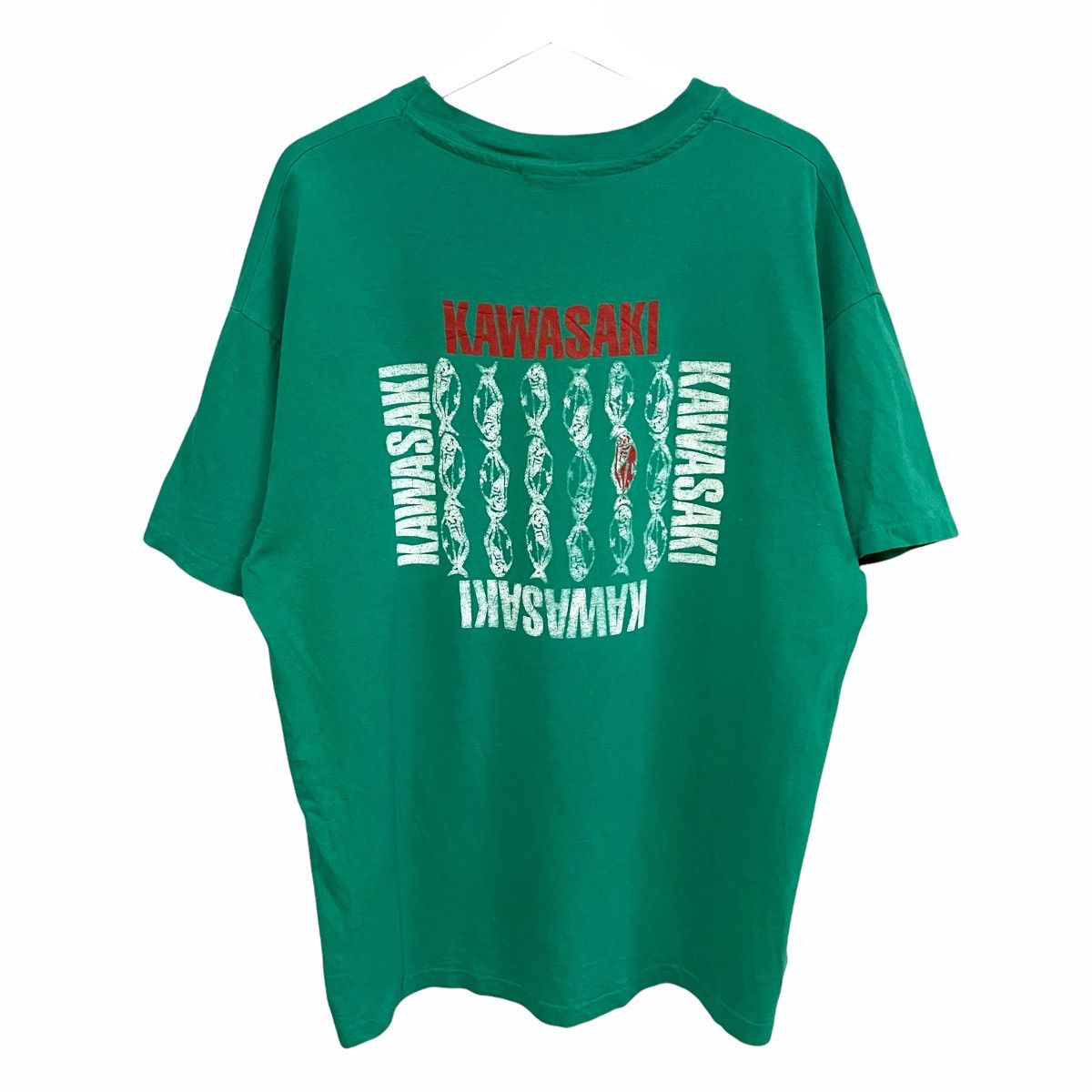 Japanese Brand × Vintage 💥80s HANES KAWASAKI BIG LOGO MOTORSPORT TSHIRT Size US XL / EU 56 / 4 - 1 Thumbnail