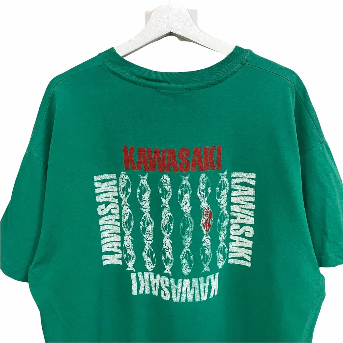 Japanese Brand × Vintage 💥80s HANES KAWASAKI BIG LOGO MOTORSPORT TSHIRT Size US XL / EU 56 / 4 - 2 Thumbnail
