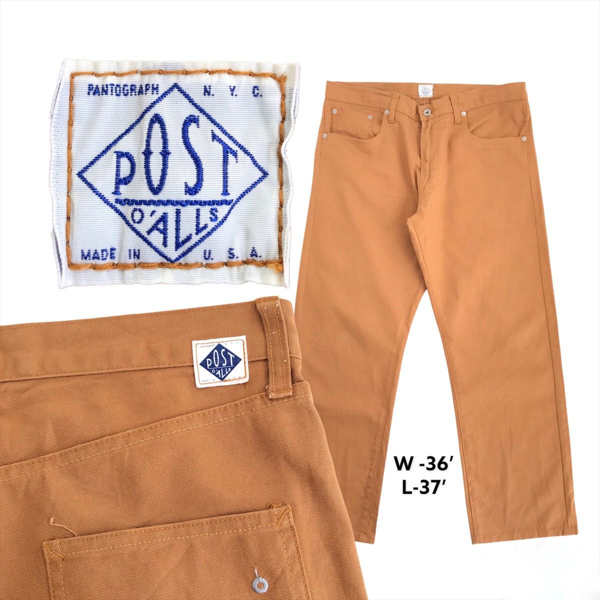 Post Overalls Post Overalls Khaki Cotton Canvas Pants Size US 36 / EU 52 - 1 Thumbnail