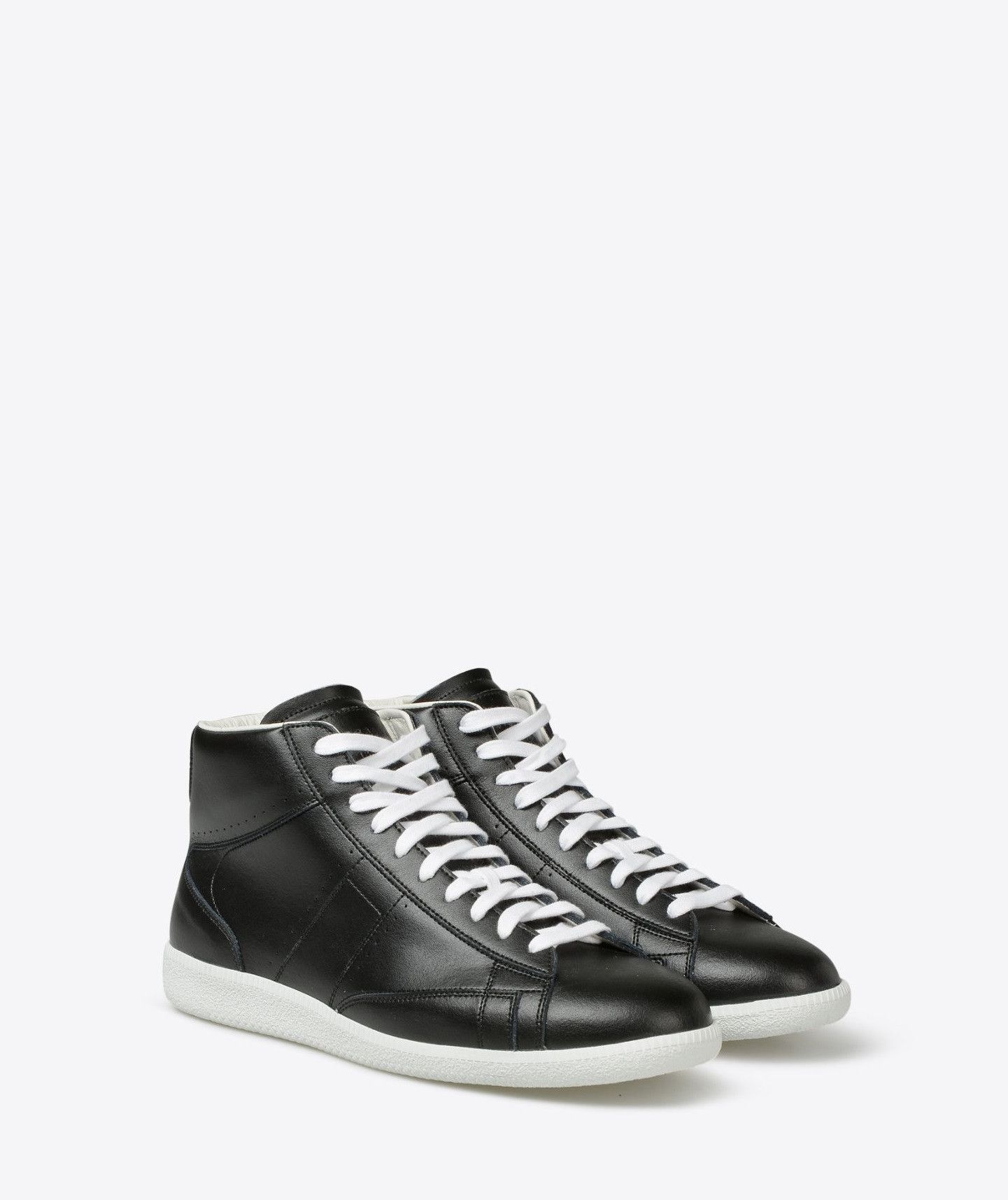 Maison Margiela Margiela Ace Mid Sneakers - Black Calf Leather Size US 10 / EU 43 - 2 Thumbnail