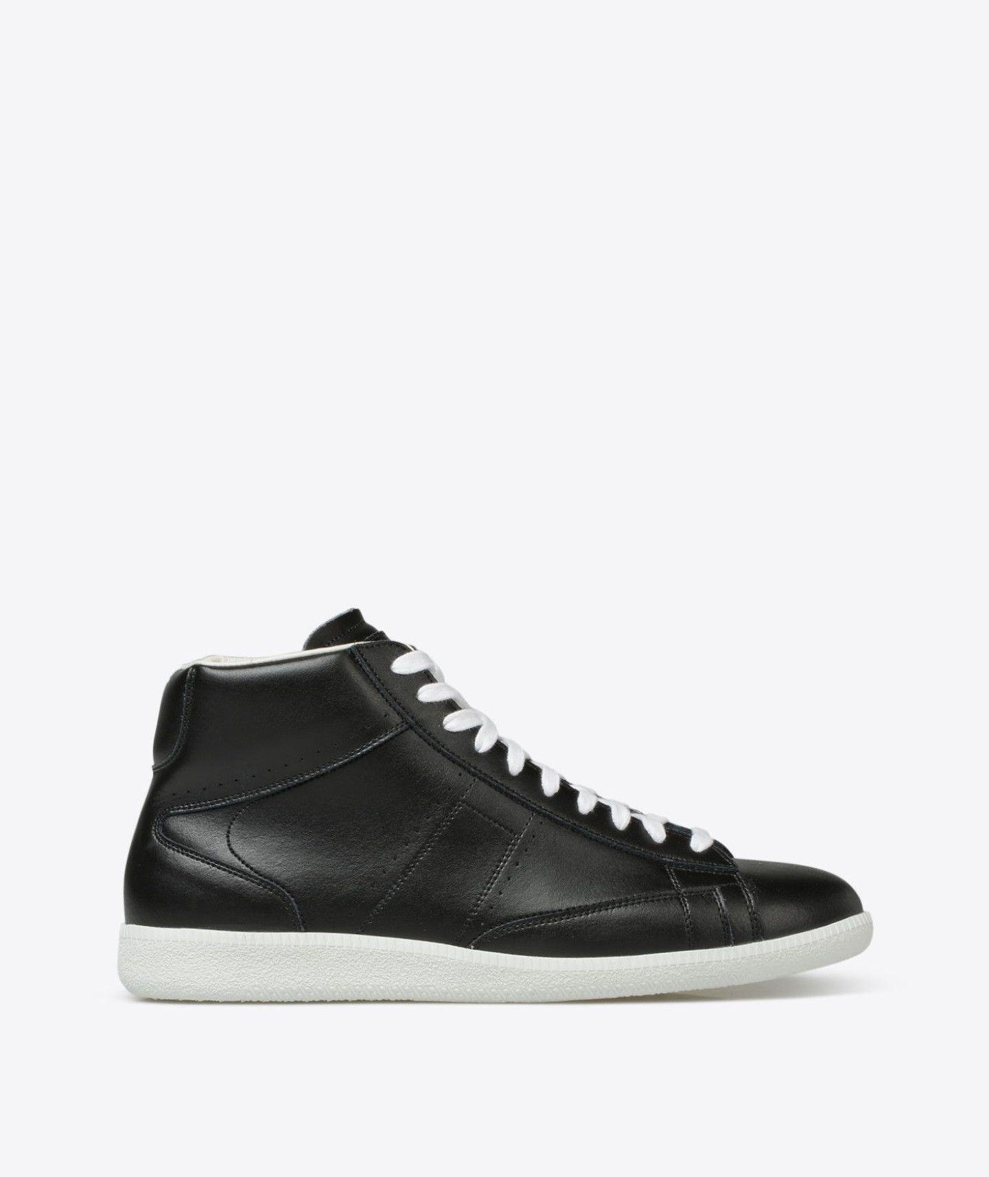 Maison Margiela Margiela Ace Mid Sneakers - Black Calf Leather Size US 10 / EU 43 - 1 Thumbnail