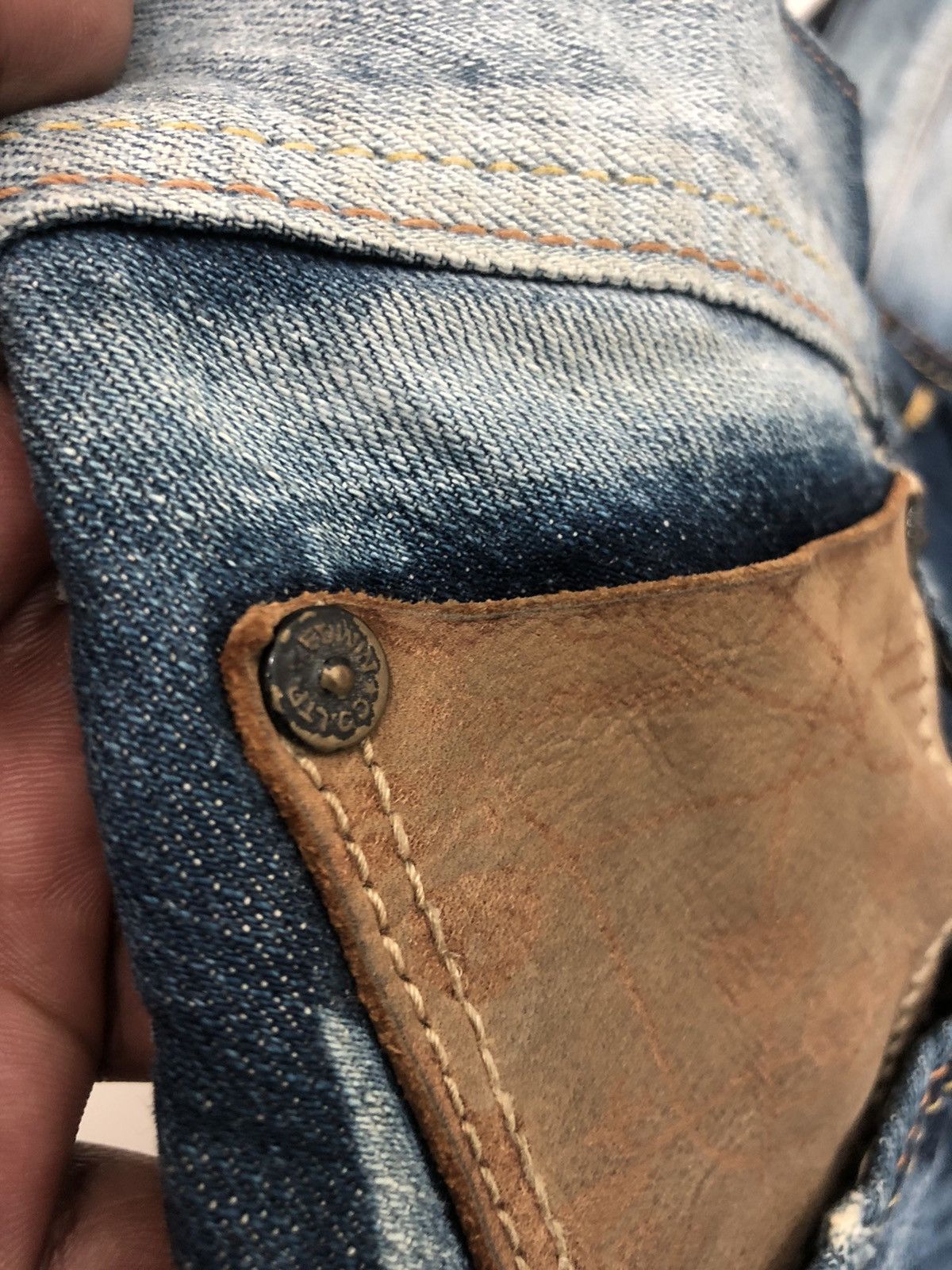 Edwin × Seditionaries Distressed Denim sashiko boro Brand EDWIN BLUE TRIP Size US 34 / EU 50 - 12 Thumbnail