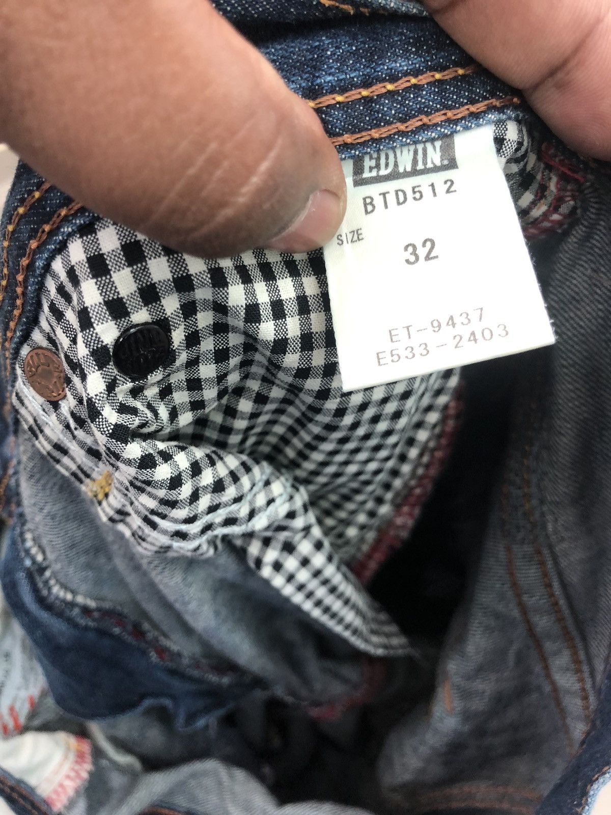 Edwin × Seditionaries Distressed Denim sashiko boro Brand EDWIN BLUE TRIP Size US 34 / EU 50 - 20 Thumbnail