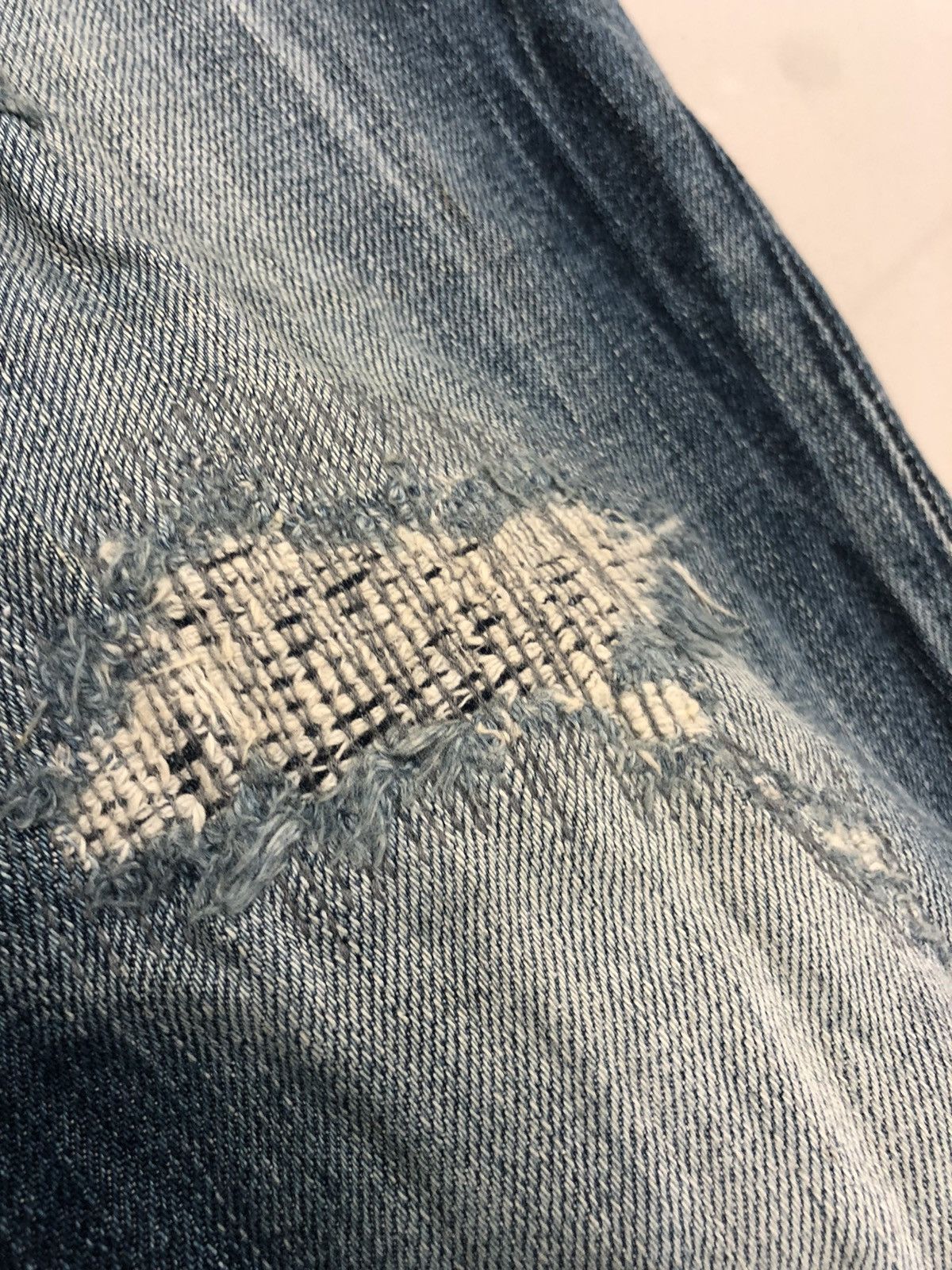 Edwin × Seditionaries Distressed Denim sashiko boro Brand EDWIN BLUE TRIP Size US 34 / EU 50 - 7 Thumbnail