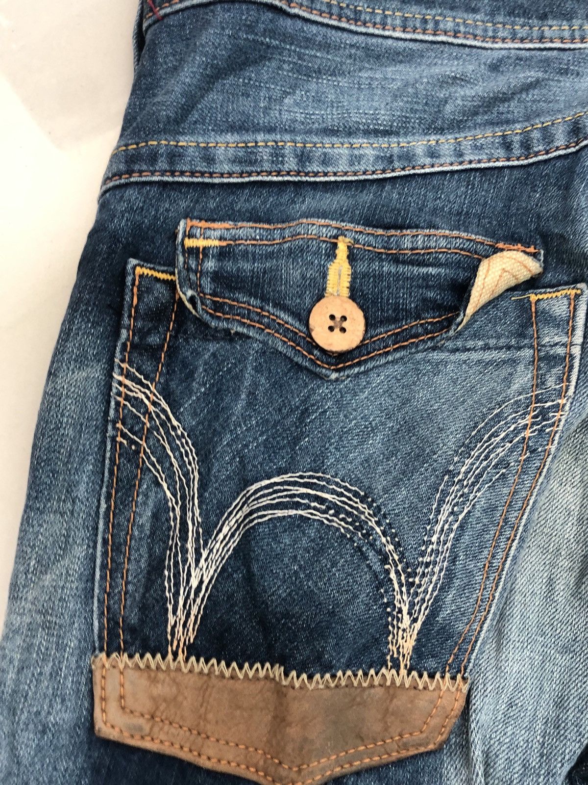 Edwin × Seditionaries Distressed Denim sashiko boro Brand EDWIN BLUE TRIP Size US 34 / EU 50 - 17 Thumbnail
