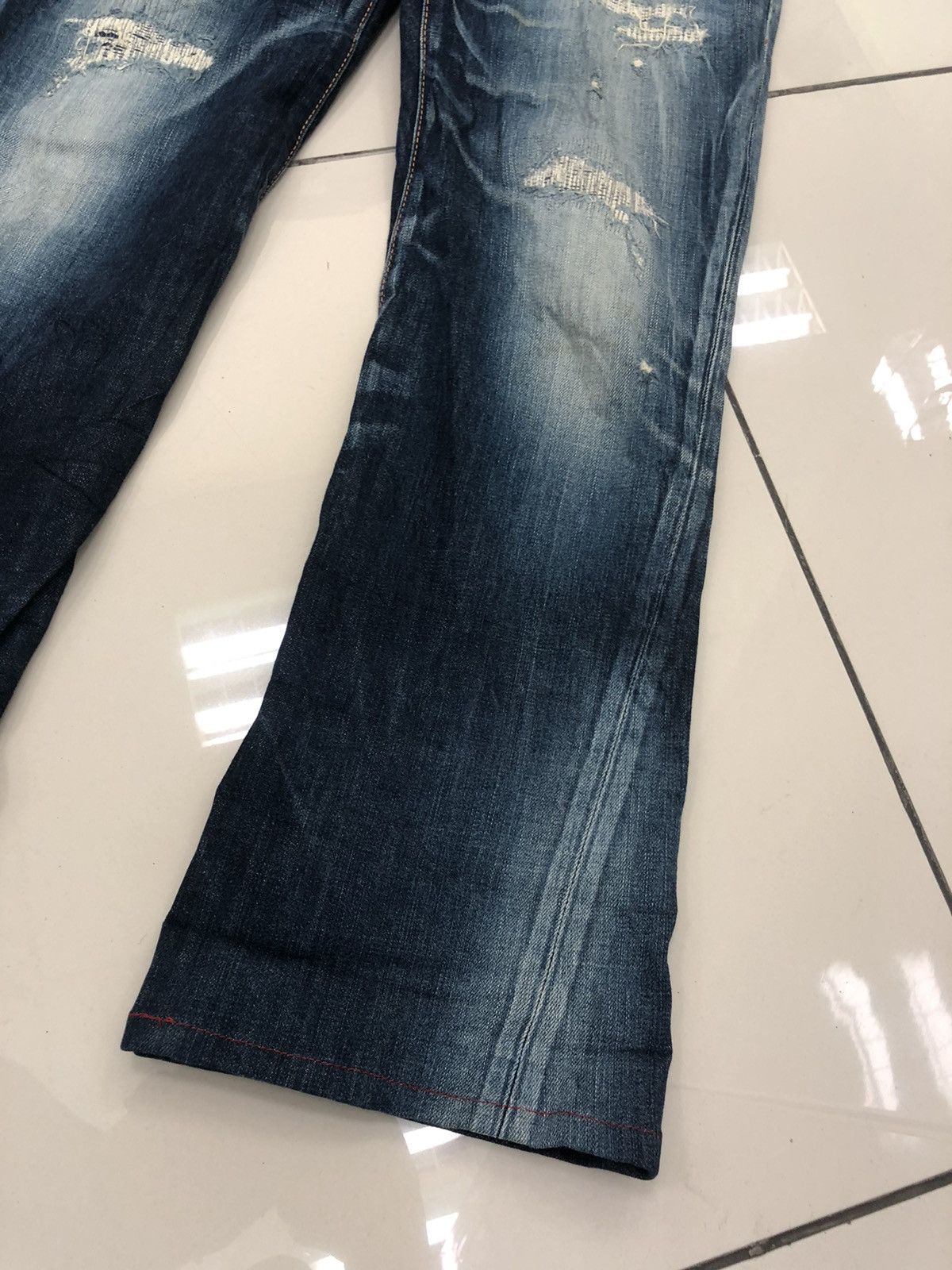Edwin × Seditionaries Distressed Denim sashiko boro Brand EDWIN BLUE TRIP Size US 34 / EU 50 - 5 Thumbnail