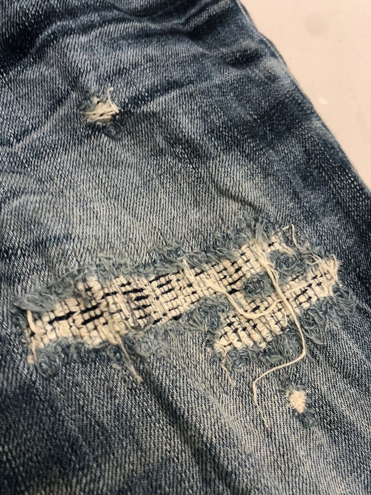 Edwin × Seditionaries Distressed Denim sashiko boro Brand EDWIN BLUE TRIP Size US 34 / EU 50 - 6 Thumbnail