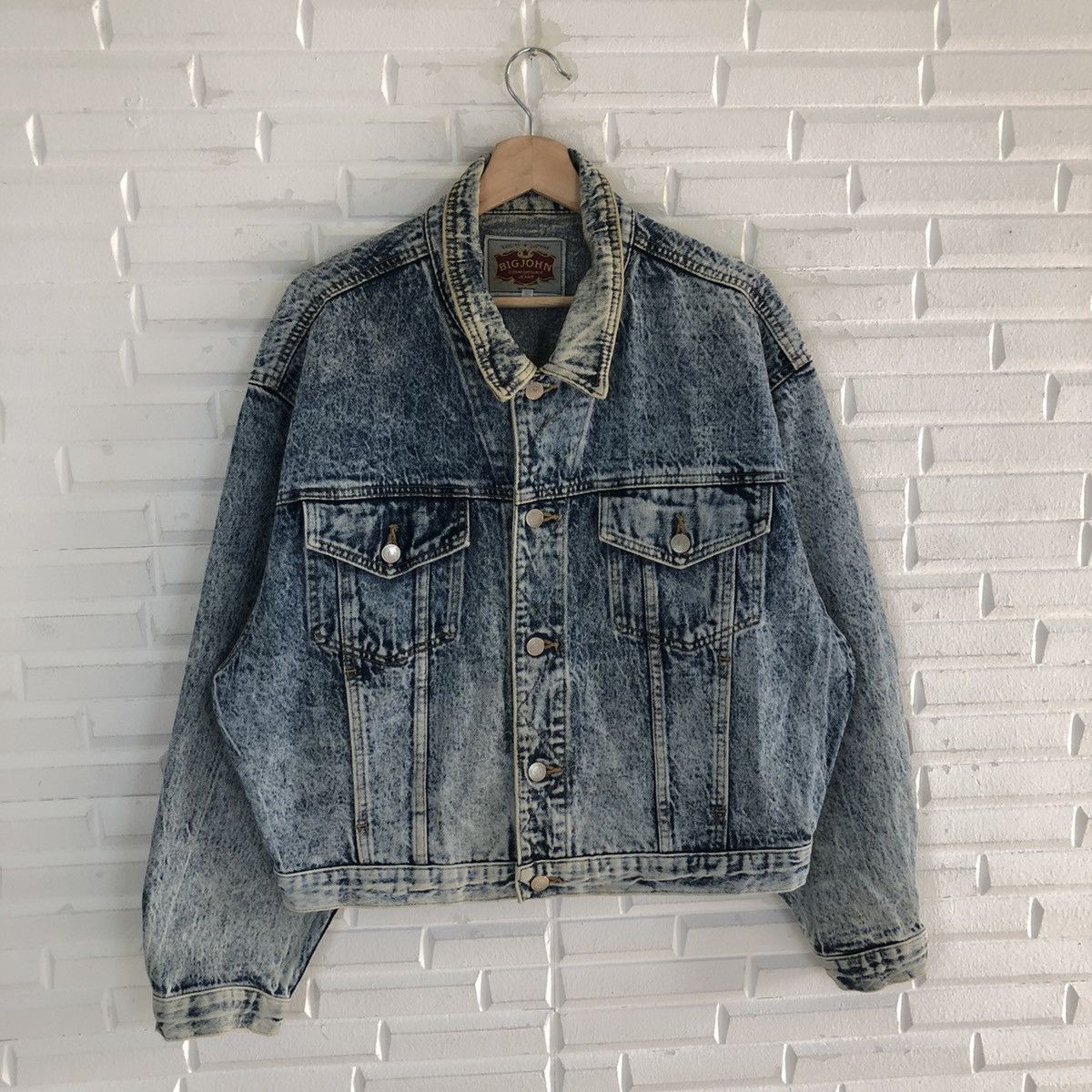 Big John × Vintage BIG JOHN ACID WASH TRUCKER DENIM JACKET Size US L / EU 52-54 / 3 - 4 Thumbnail