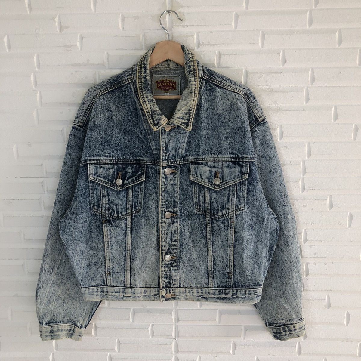 Big John × Vintage BIG JOHN ACID WASH TRUCKER DENIM JACKET Size US L / EU 52-54 / 3 - 2 Thumbnail