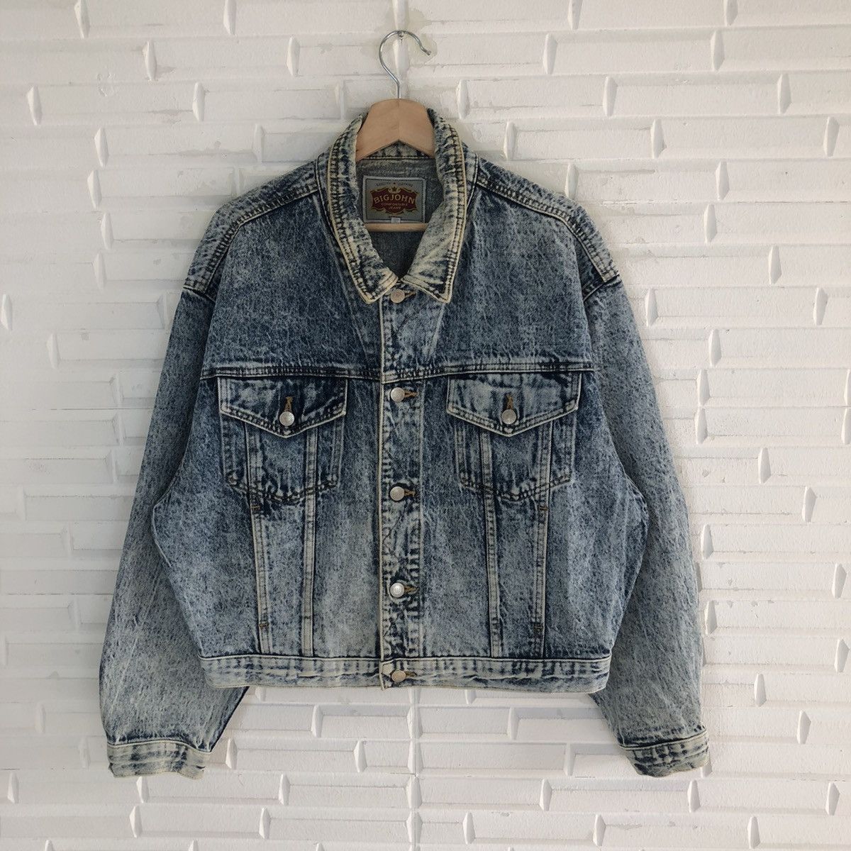 Big John × Vintage BIG JOHN ACID WASH TRUCKER DENIM JACKET Size US L / EU 52-54 / 3 - 1 Thumbnail