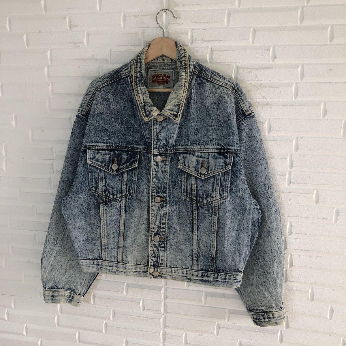 Big John × Vintage BIG JOHN ACID WASH TRUCKER DENIM JACKET Size US L / EU 52-54 / 3 - 3 Thumbnail