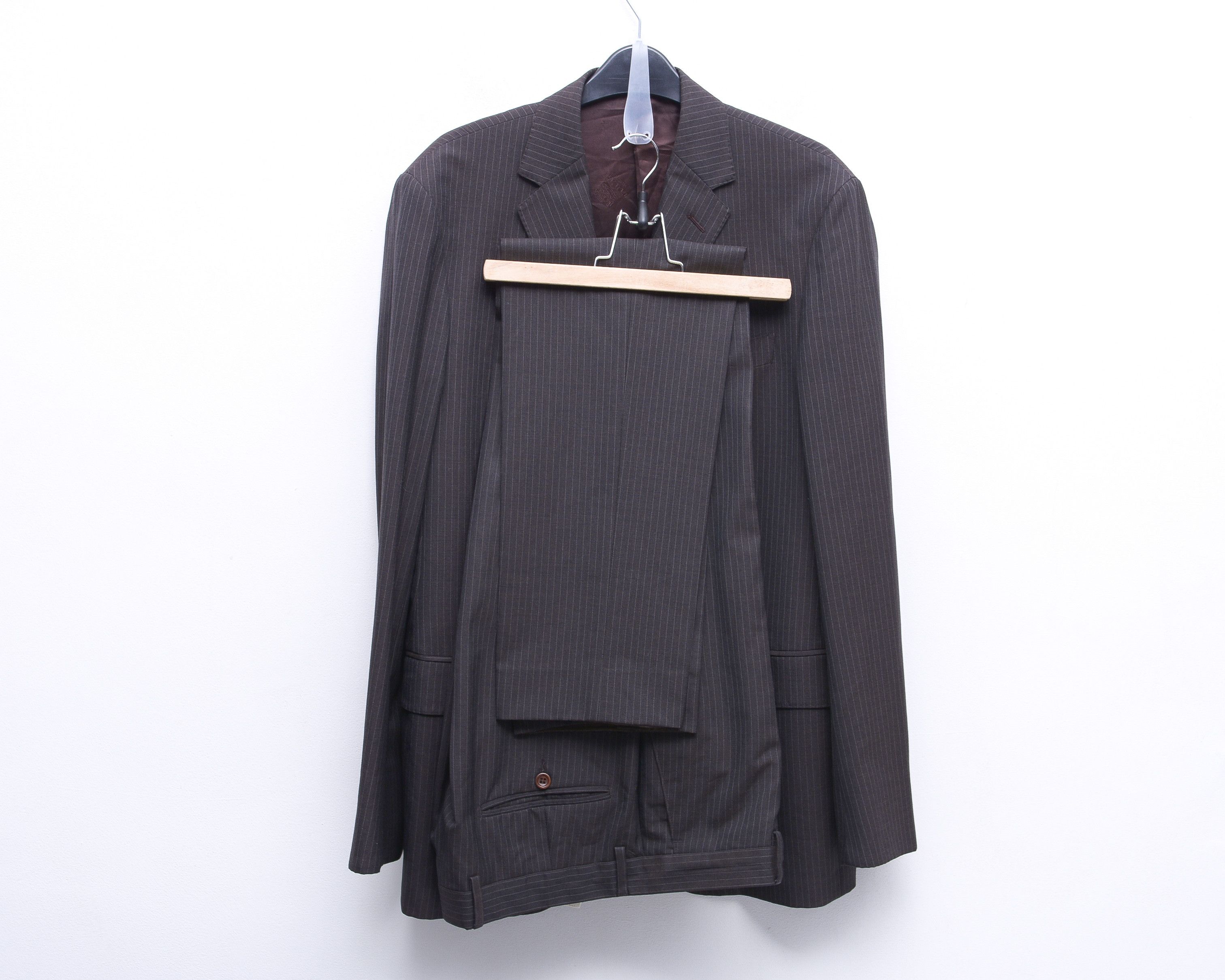 Boggi Pinstriped Suit Jacket Blazer W36 L34 Trousers Pants Size 42R - 1 Thumbnail