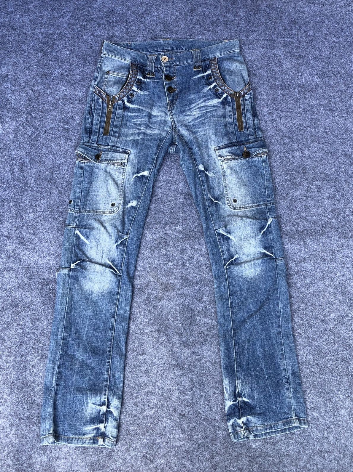 Japanese Brand Rare PPFM Cargo Jeans Punk Design Grailed