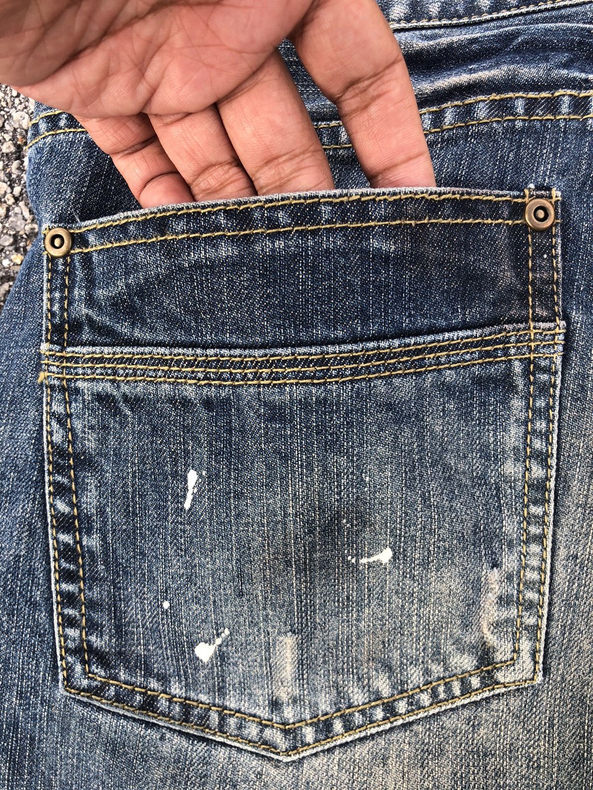 If Six Was Nine Japanese Semantic Design Punk Style Distressed Denim Jeans Size US 30 / EU 46 - 15 Thumbnail