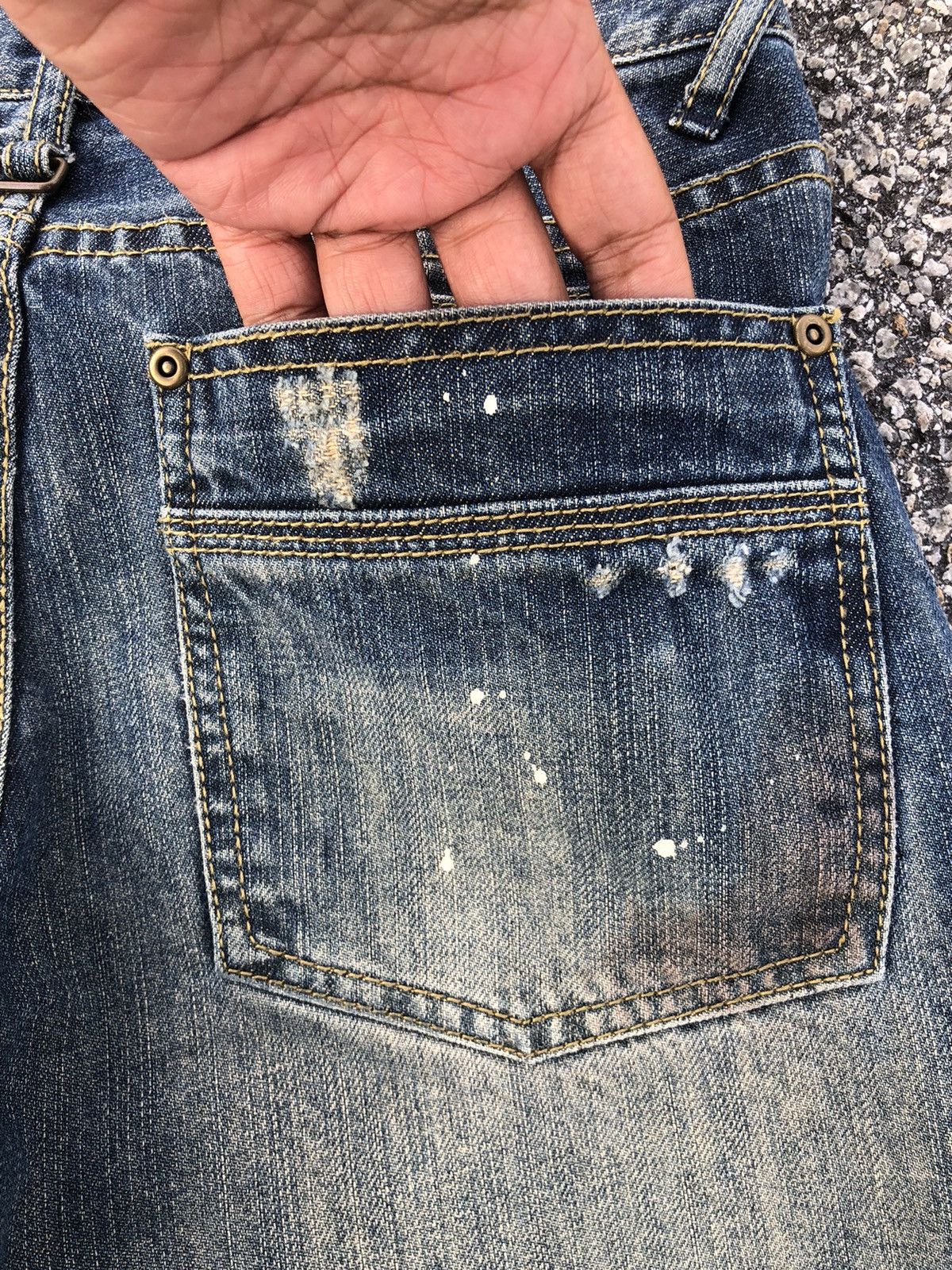 If Six Was Nine Japanese Semantic Design Punk Style Distressed Denim Jeans Size US 30 / EU 46 - 13 Thumbnail