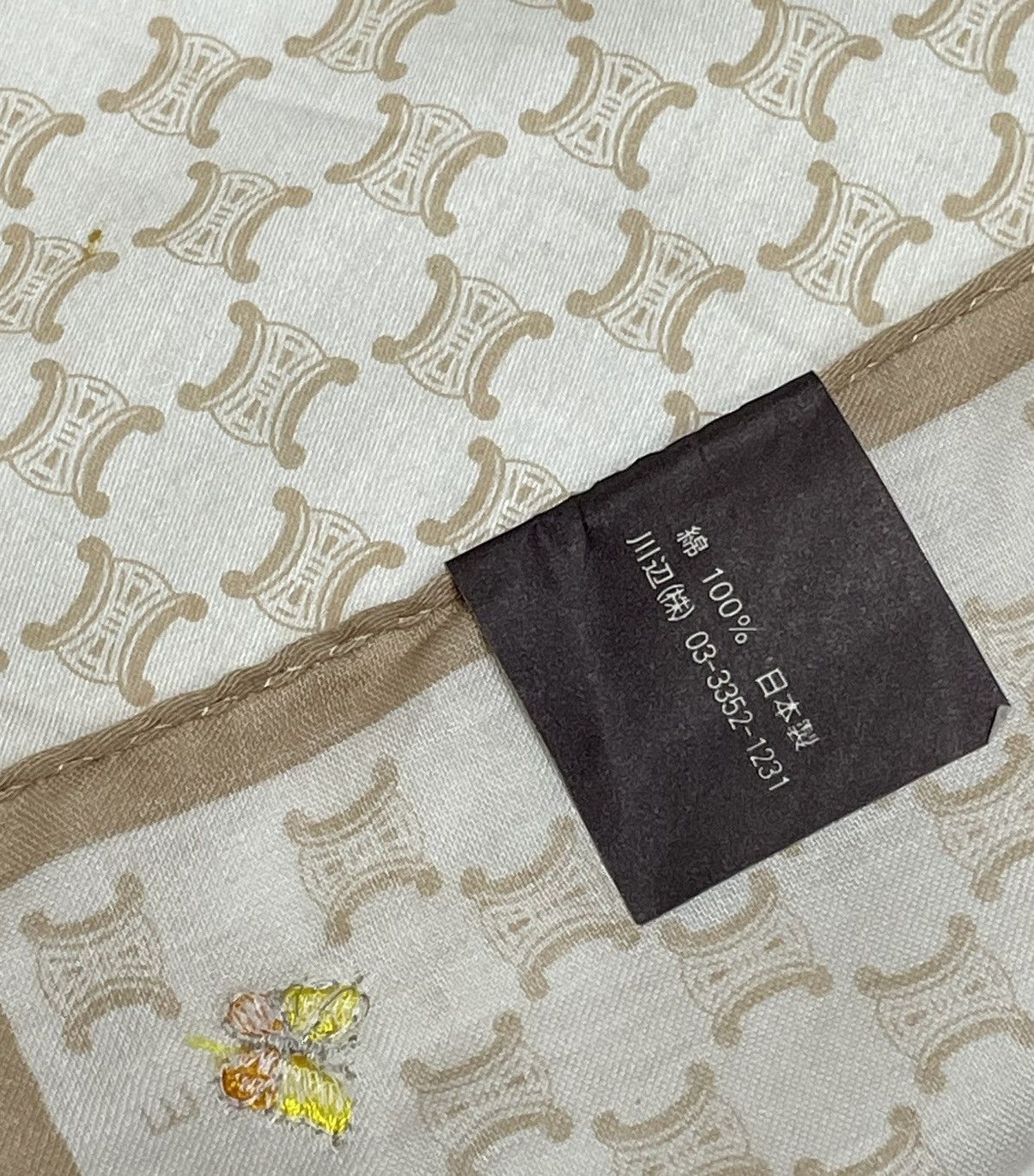 Celine CELINE Iconic Monogram Butterfly Embroidery Neckerchief Size ONE SIZE - 8 Thumbnail