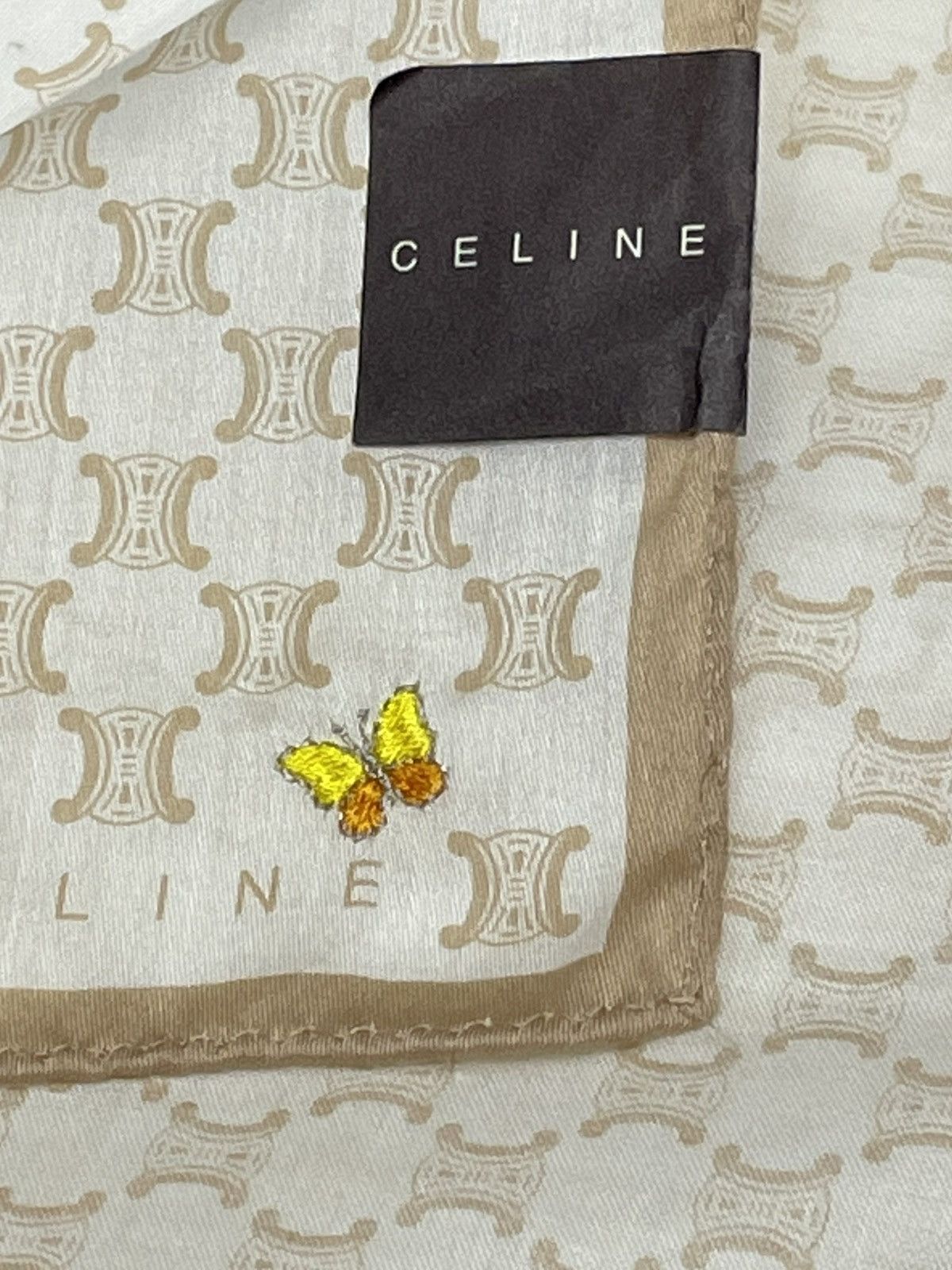 Celine CELINE Iconic Monogram Butterfly Embroidery Neckerchief Size ONE SIZE - 2 Thumbnail