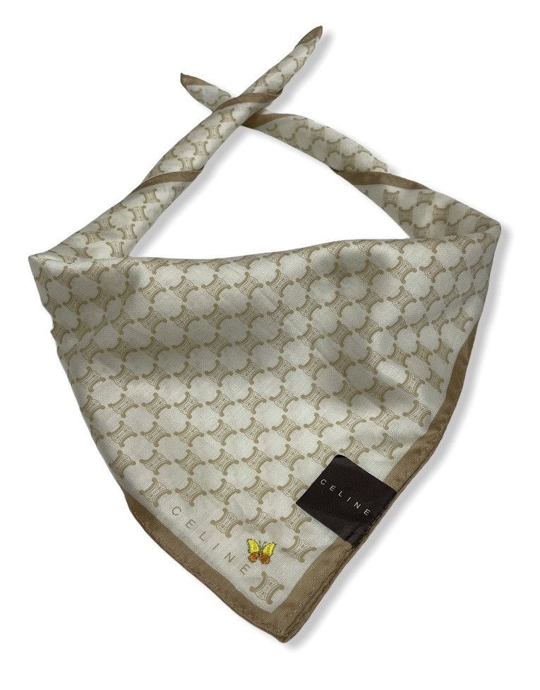 Celine CELINE Iconic Monogram Butterfly Embroidery Neckerchief Size ONE SIZE - 1 Thumbnail