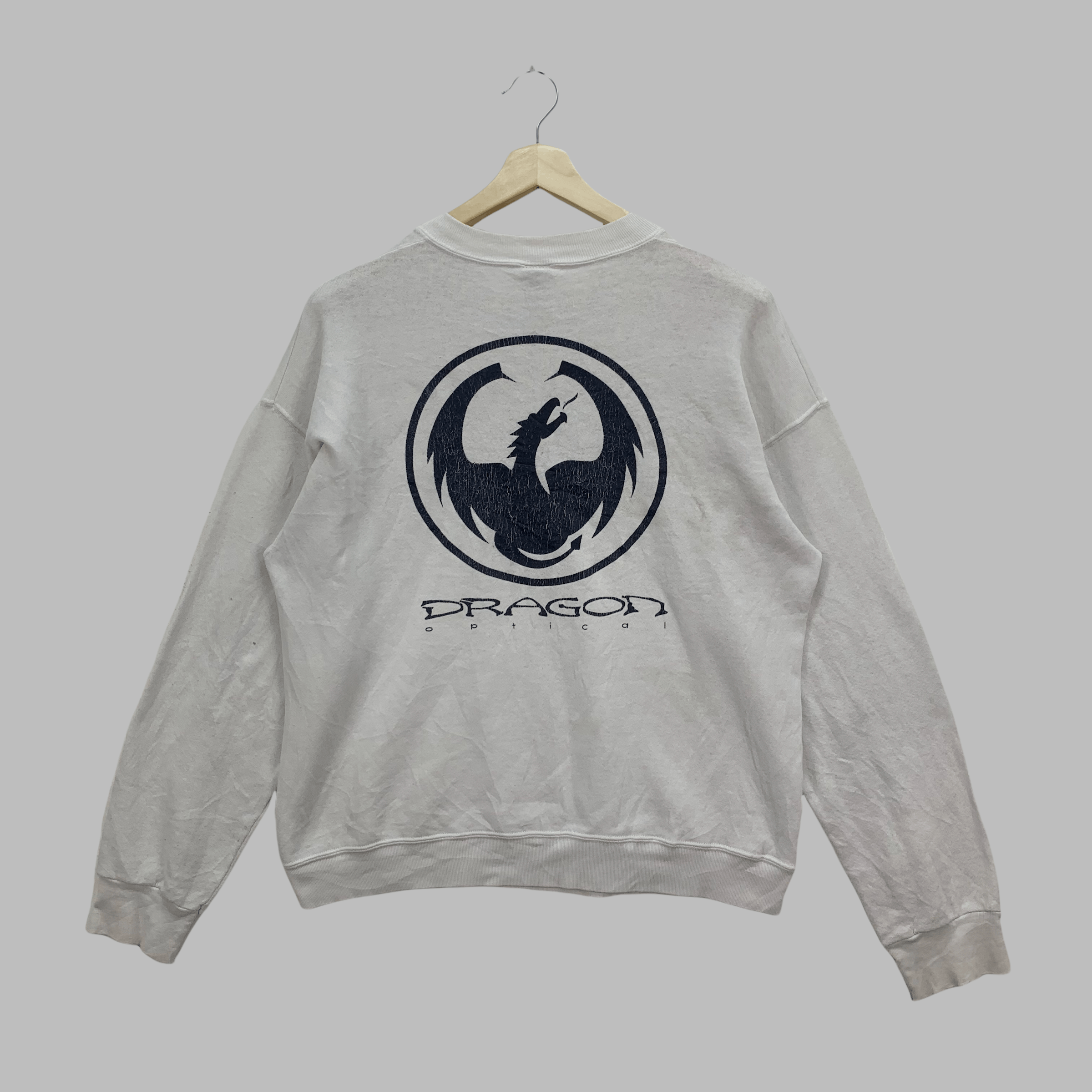 TRASHED🔥 90's Dragon Optical Big Logo Sweatshirts #3719-130