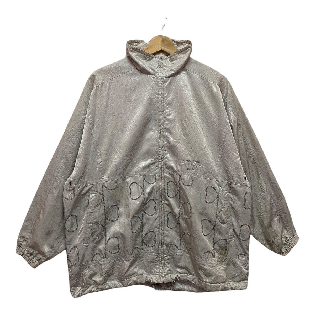 Courreges × Designer ARCHIVE COURREGES HOMME PARIS SPORT FUTURE SILVER JACKET Size US L / EU 52-54 / 3 - 5 Thumbnail