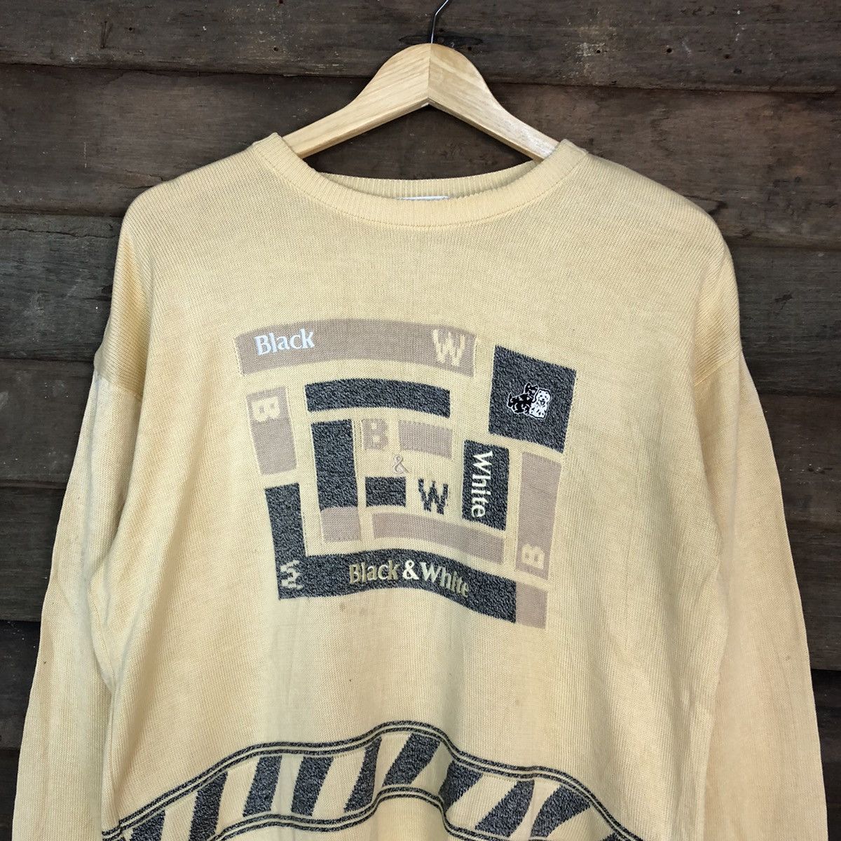 Homespun Knitwear × Japanese Brand × Vintage DLL Black & White Brown Knitwear sweatshirt japan #c686 Size US M / EU 48-50 / 2 - 2 Thumbnail