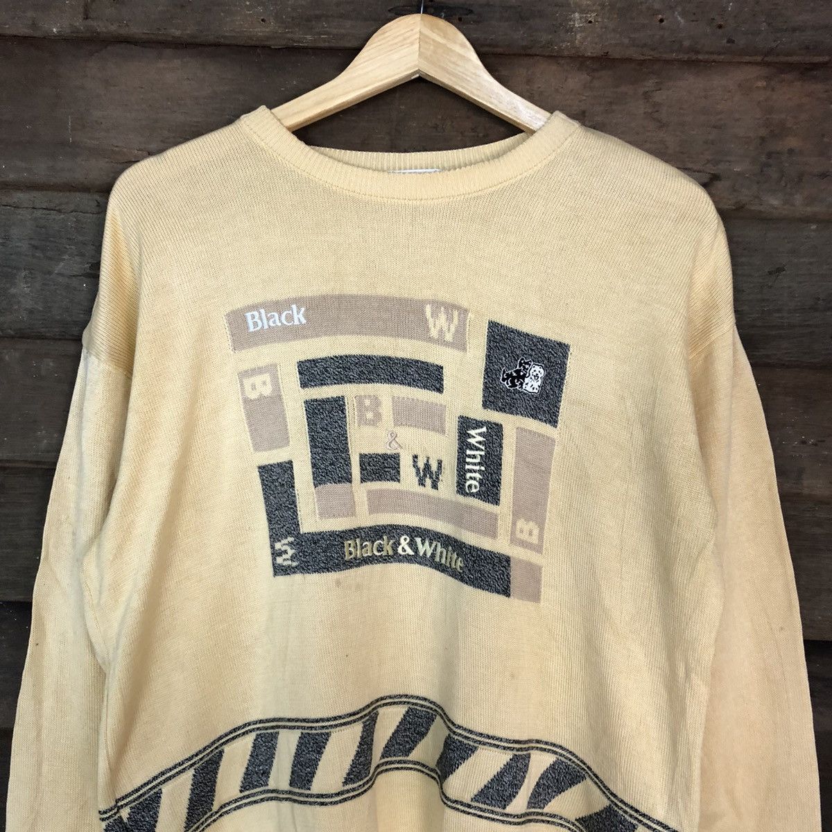 Homespun Knitwear × Japanese Brand × Vintage DLL Black & White Brown Knitwear sweatshirt japan #c686 Size US M / EU 48-50 / 2 - 8 Thumbnail