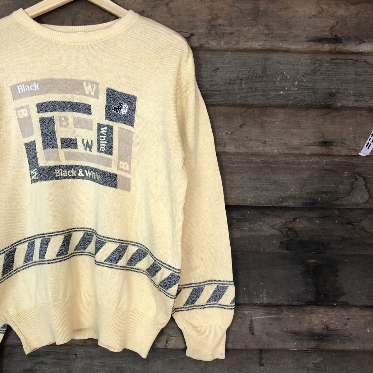 Homespun Knitwear × Japanese Brand × Vintage DLL Black & White Brown Knitwear sweatshirt japan #c686 Size US M / EU 48-50 / 2 - 5 Thumbnail