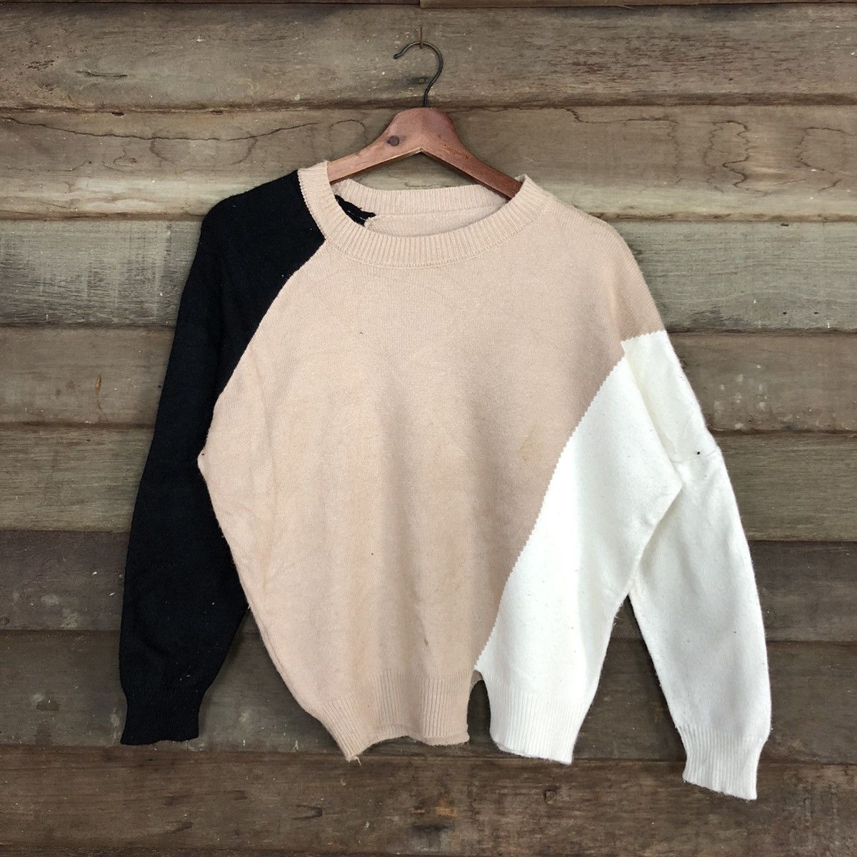 Japanese Brand DL Japan Multicolor art sweatshirt patchwork Knitwear #c677 Size US S / EU 44-46 / 1 - 3 Thumbnail