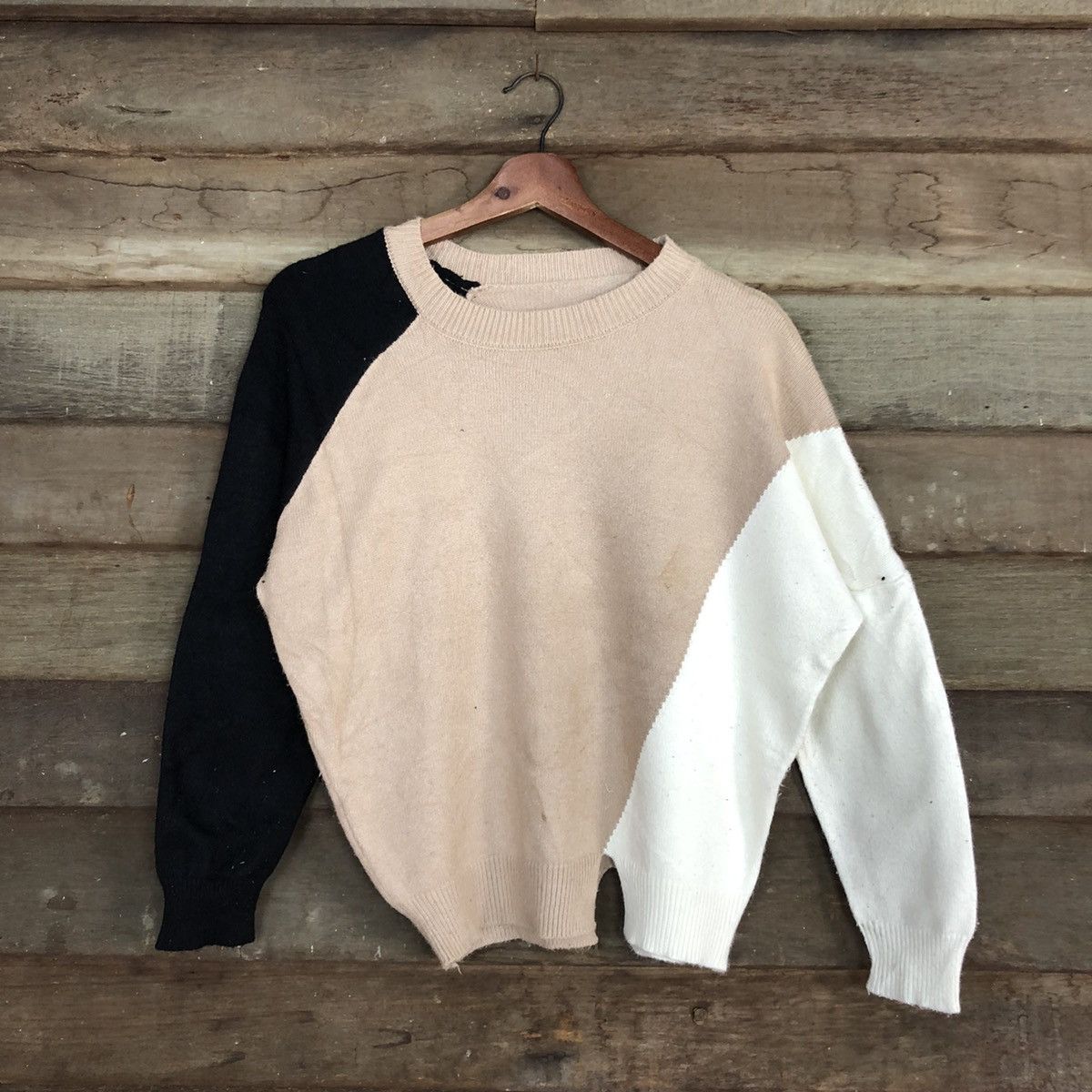 Japanese Brand DL Japan Multicolor art sweatshirt patchwork Knitwear #c677 Size US S / EU 44-46 / 1 - 1 Thumbnail