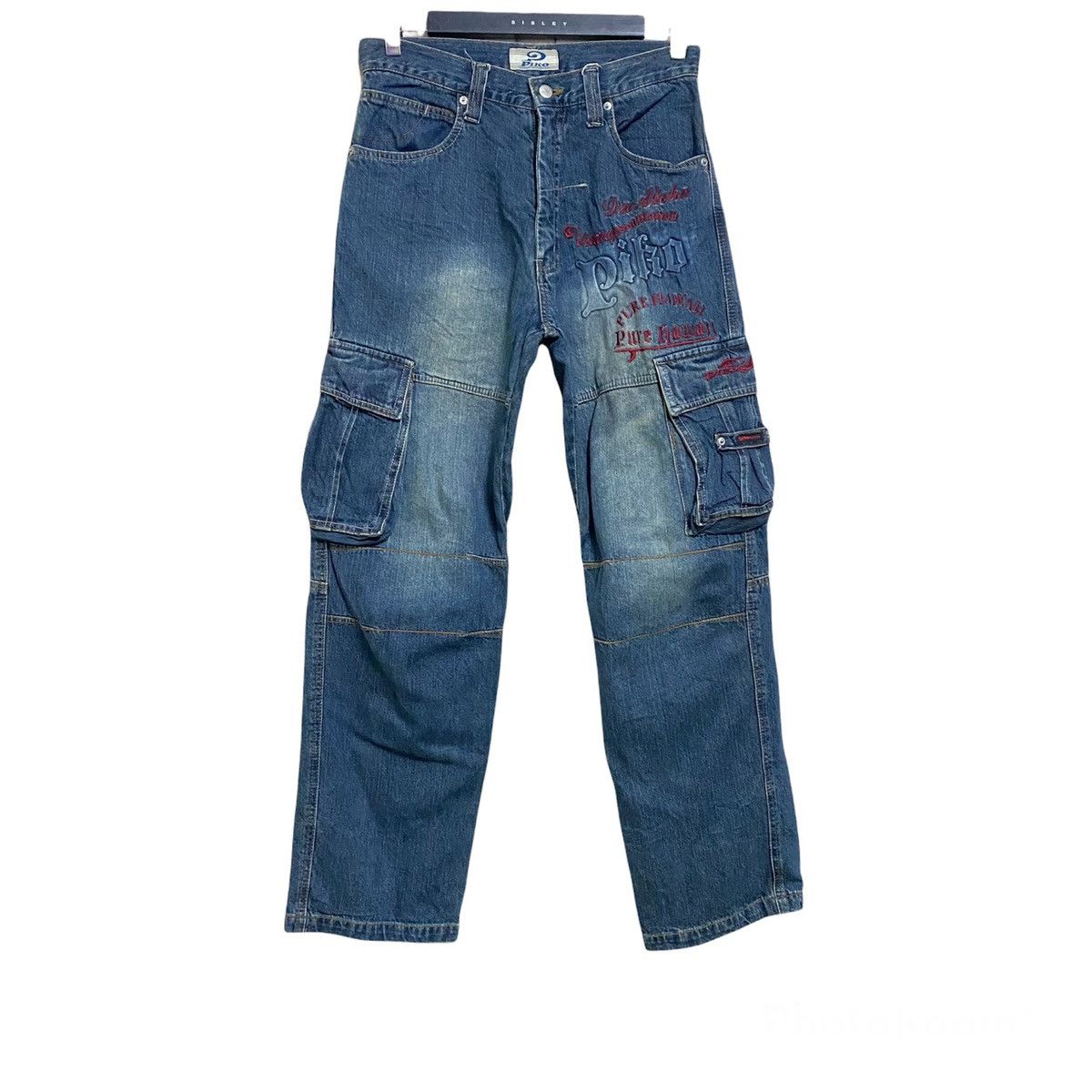 Japanese Brand PIKO Denim Cargo Pants Size US 30 / EU 46 - 1 Thumbnail