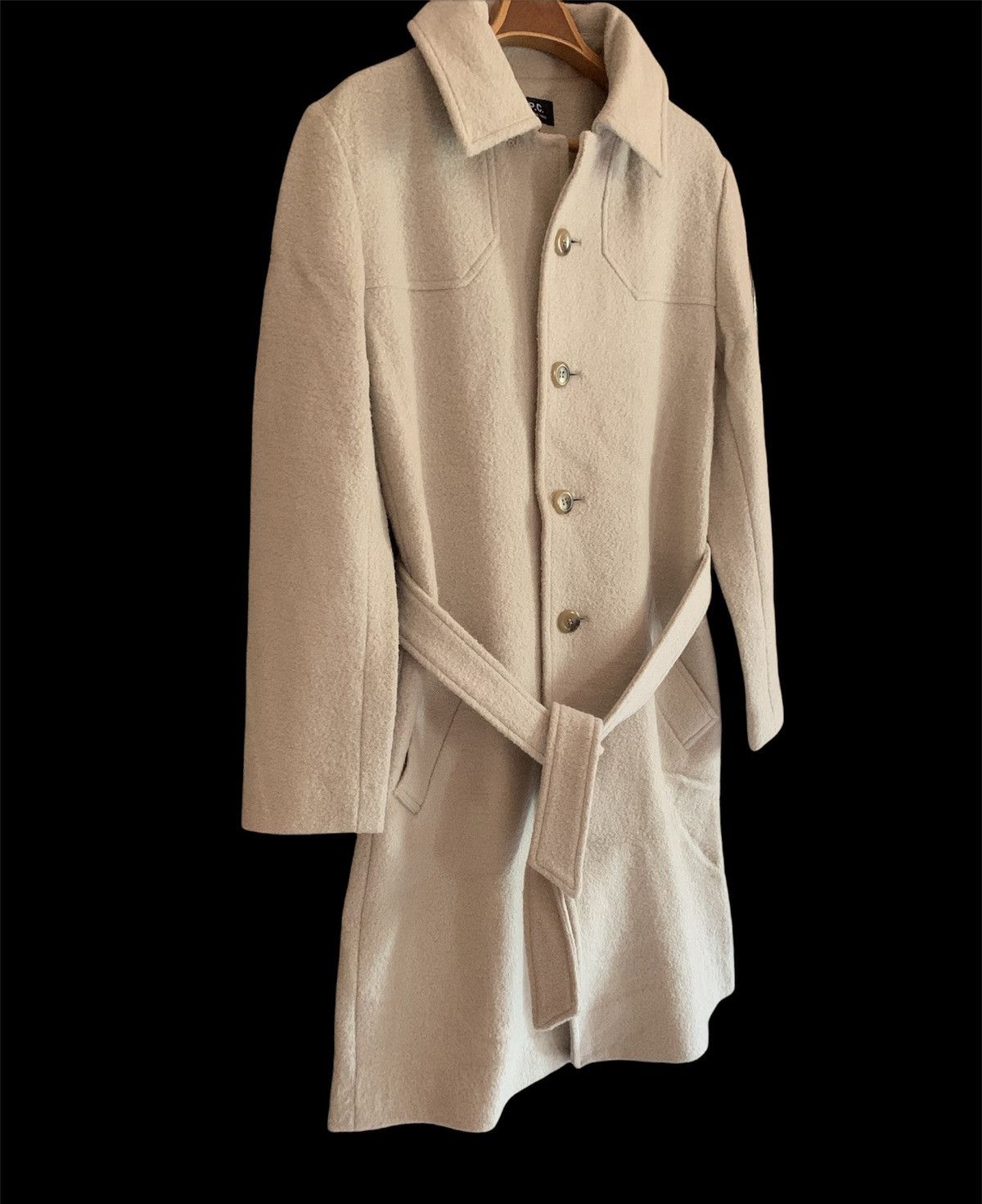 A.P.C. × Designer APC Fleece Long Sleeved Belted Jacket 100% lining rayon Size US S / EU 44-46 / 1 - 2 Thumbnail
