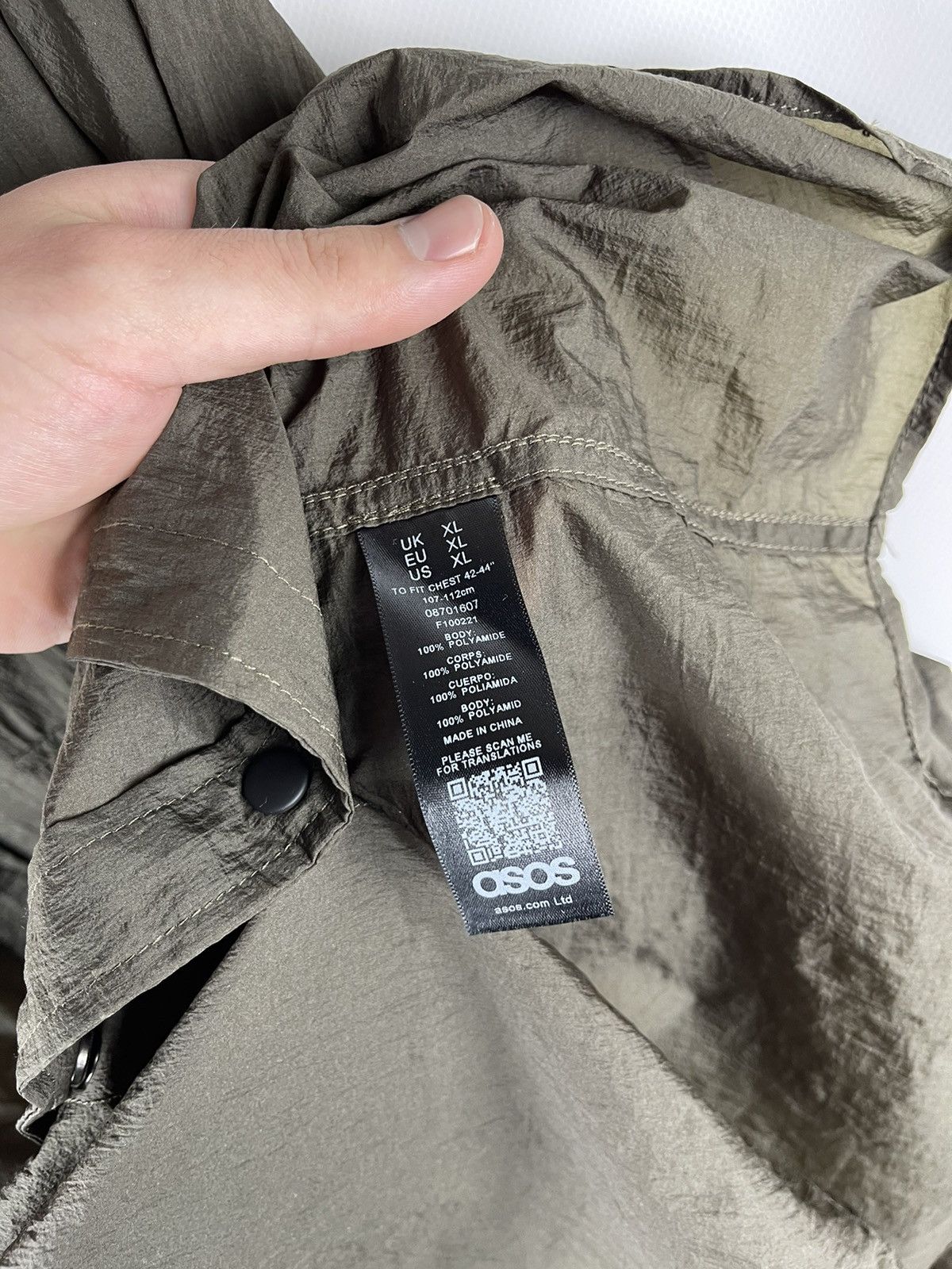 Asos ASOS khaki 2 pocket shimmer light shirt military utility Size US XL / EU 56 / 4 - 8 Thumbnail