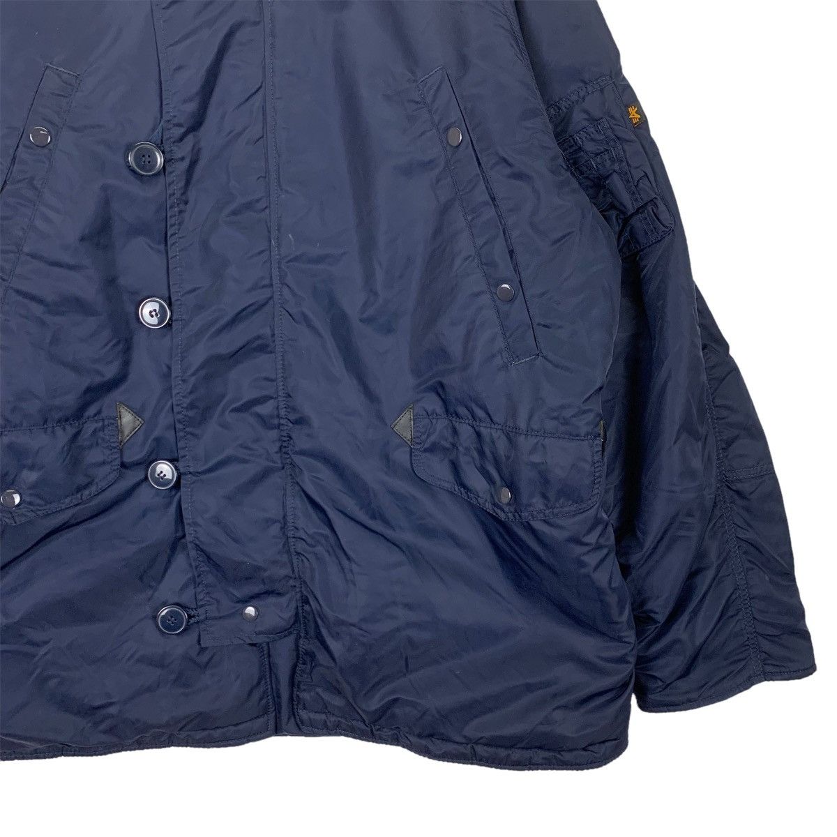 Alpha Industries Vintage Alpha Industries Hoodie Navy Blue Bomber Jacket Size US XL / EU 56 / 4 - 3 Thumbnail