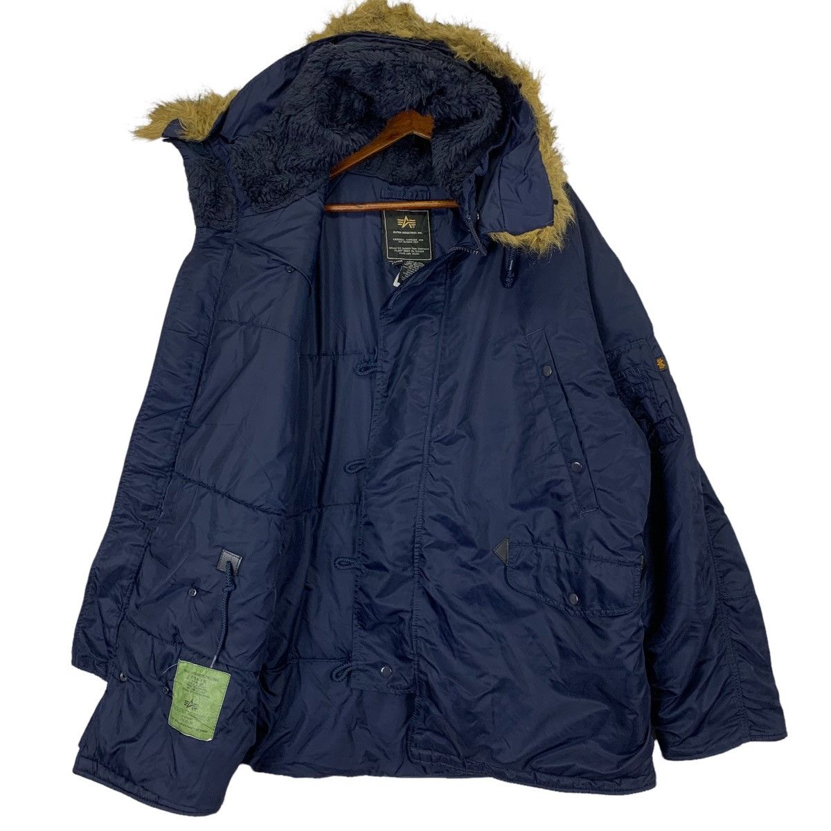 Alpha Industries Vintage Alpha Industries Hoodie Navy Blue Bomber Jacket Size US XL / EU 56 / 4 - 5 Thumbnail