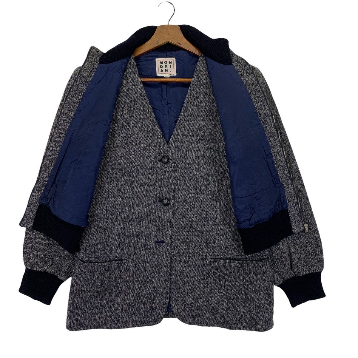 Japanese Brand Vintage Mondrian. Italy Tweed Jacket Size US M / EU 48-50 / 2 - 4 Thumbnail
