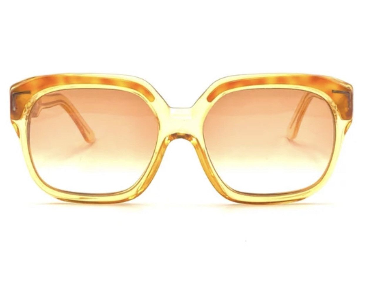 Celine C81 square oversized clear/tortoise sunglasses, NOS