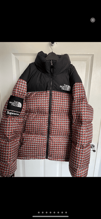 The North Face Supreme Studded Nuptse Jacket Red | Grailed