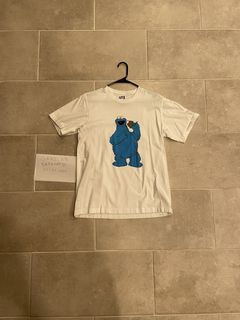 Kaws x Uniqlo x Sesame Street Cookie Monster Tee White