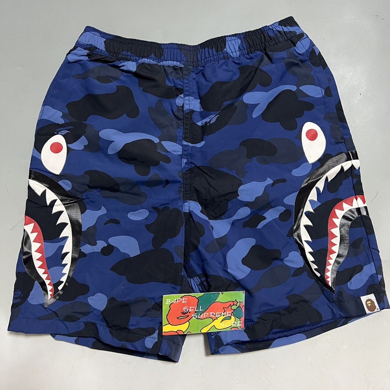 Bape BAPE shark beach short blue camo Grailed