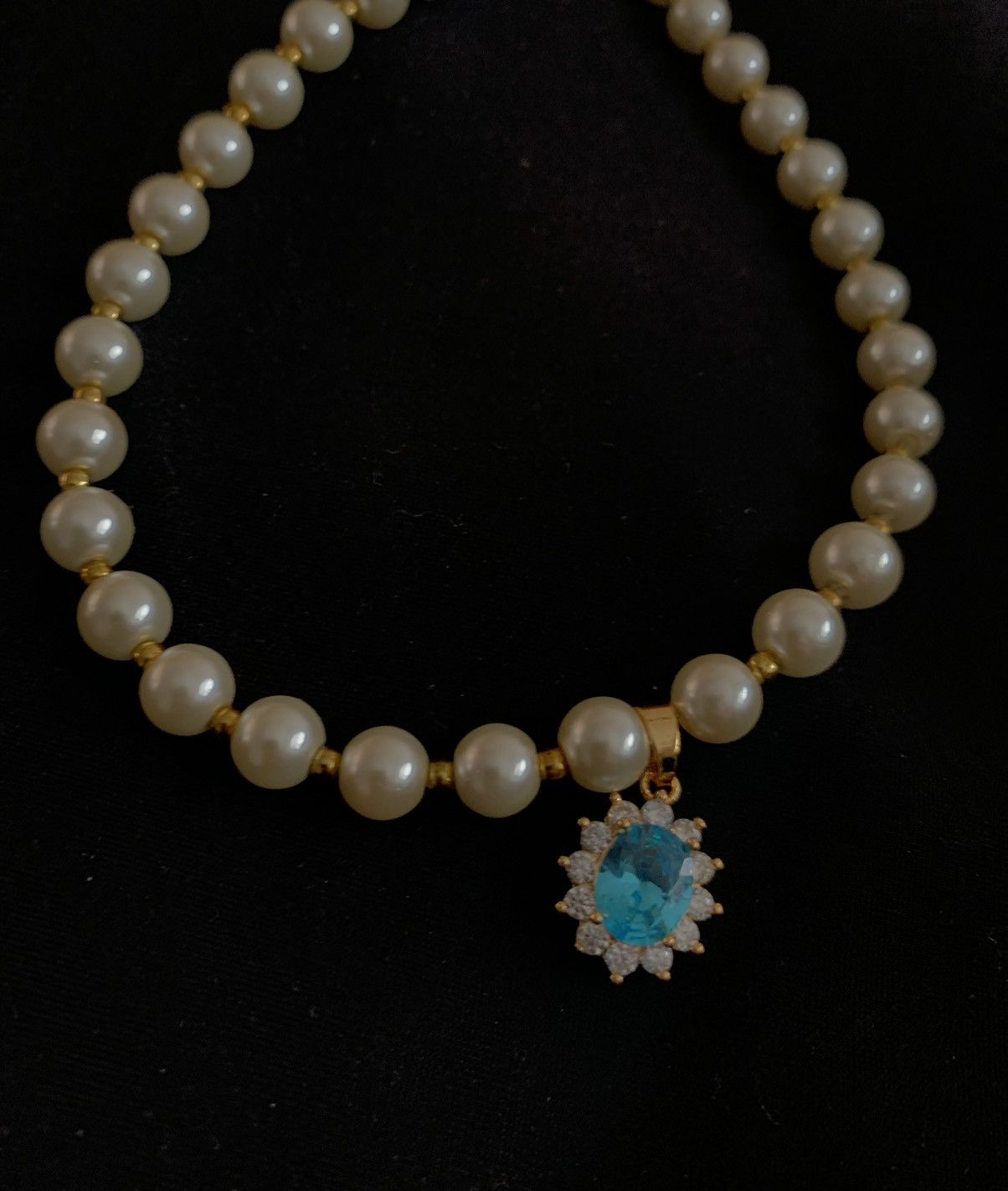 Japanese Brand 14K gold plated blue gemstone pearls Size ONE SIZE - 4 Thumbnail