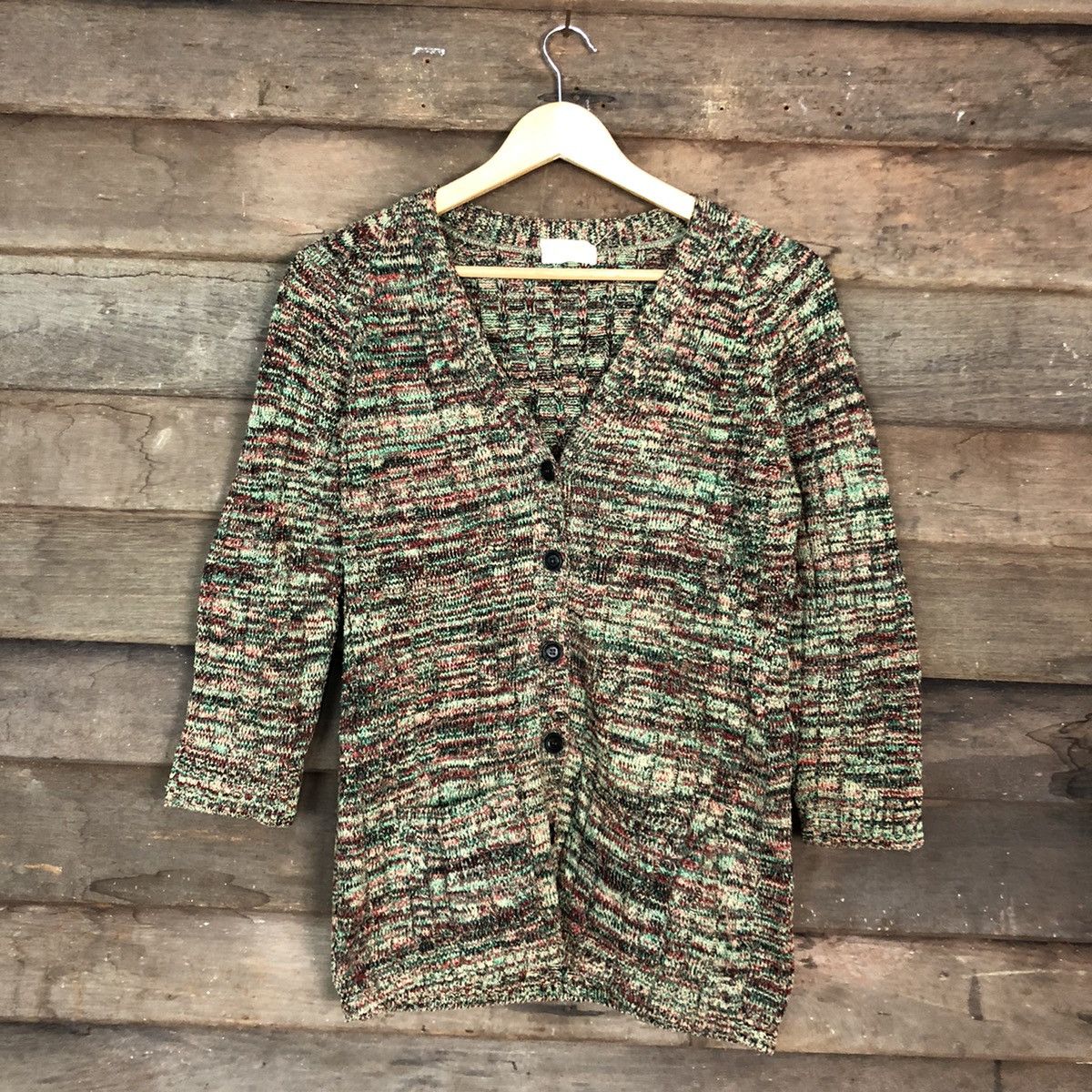 Homespun Knitwear DLL Deluxe Knitwear Multicolor rainbow cardigan japan #c688 Size US M / EU 48-50 / 2 - 1 Thumbnail