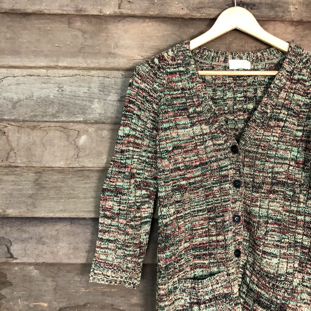 Homespun Knitwear DLL Deluxe Knitwear Multicolor rainbow cardigan japan #c688 Size US M / EU 48-50 / 2 - 7 Thumbnail