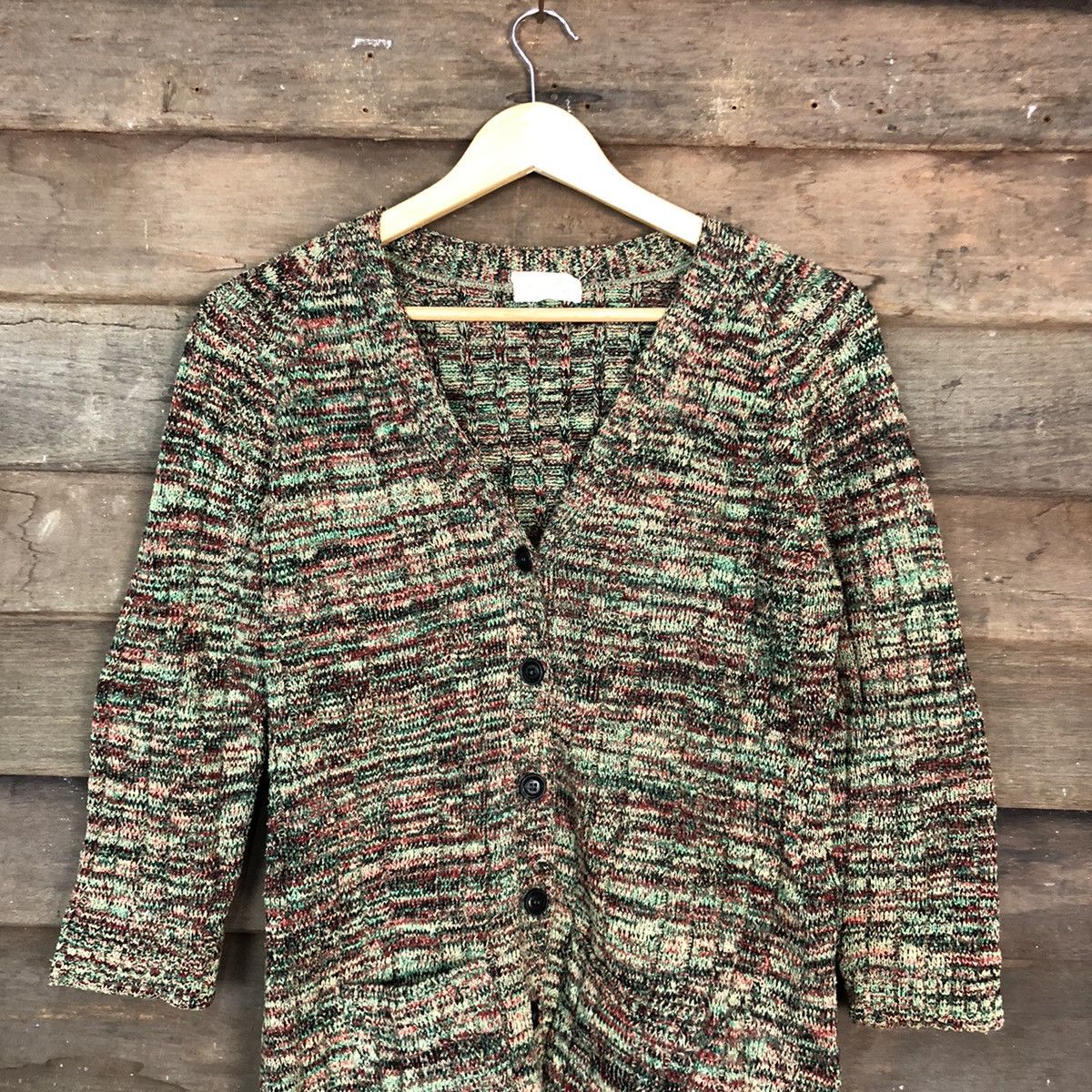 Homespun Knitwear DLL Deluxe Knitwear Multicolor rainbow cardigan japan #c688 Size US M / EU 48-50 / 2 - 9 Thumbnail