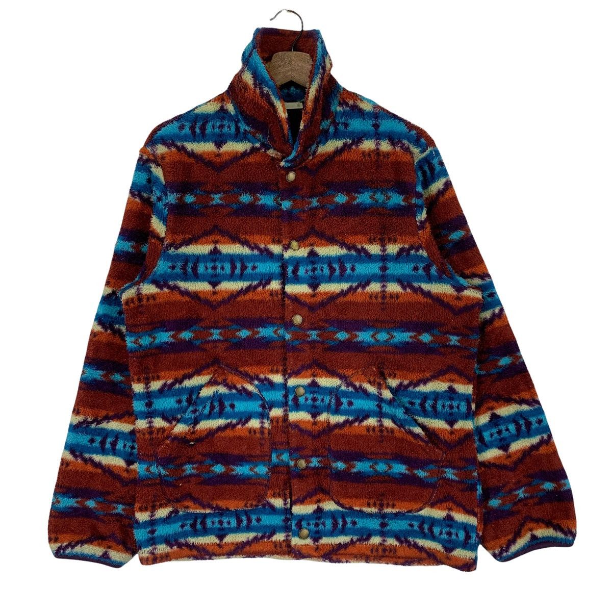 Japanese Brand Vintage Bandana Navajo Wool Fleece Jacket Size US XL / EU 56 / 4 - 1 Thumbnail