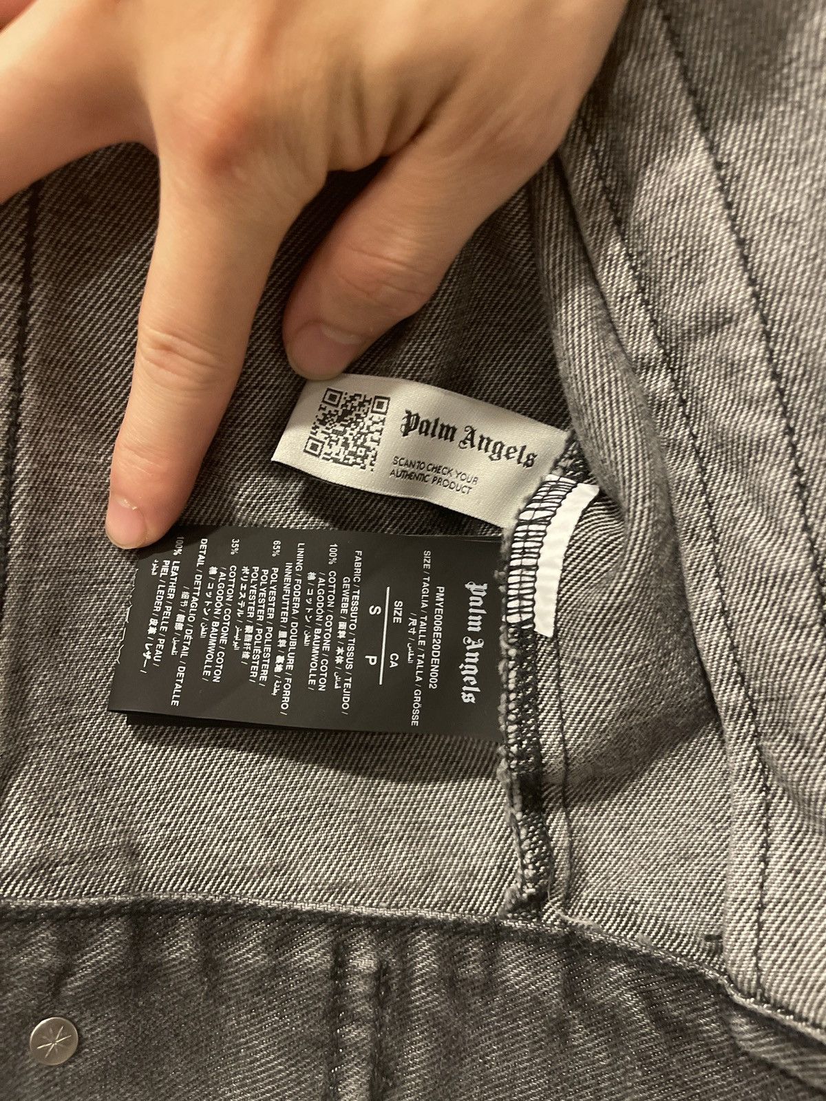 Palm Angels PALM ANGELS Printed Back Logo Black Wash Denim Jacket Size US S / EU 44-46 / 1 - 3 Thumbnail