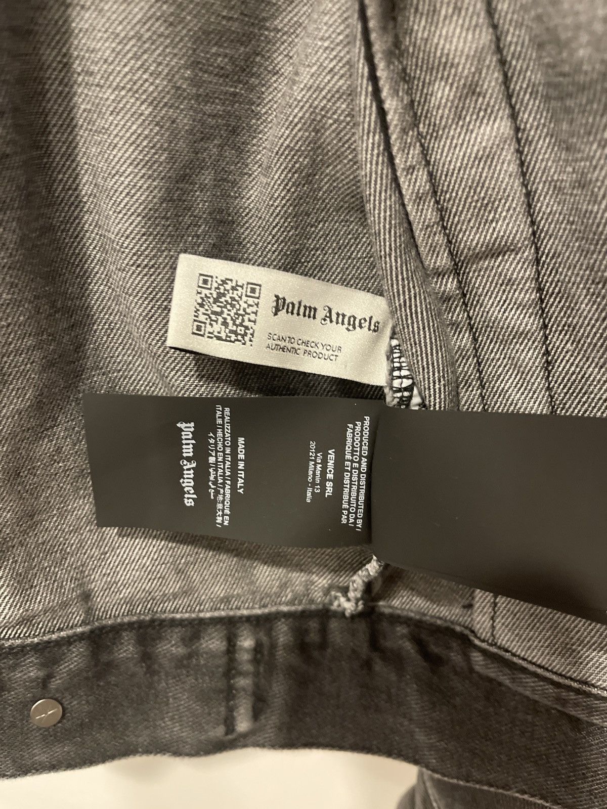 Palm Angels PALM ANGELS Printed Back Logo Black Wash Denim Jacket Size US S / EU 44-46 / 1 - 5 Thumbnail