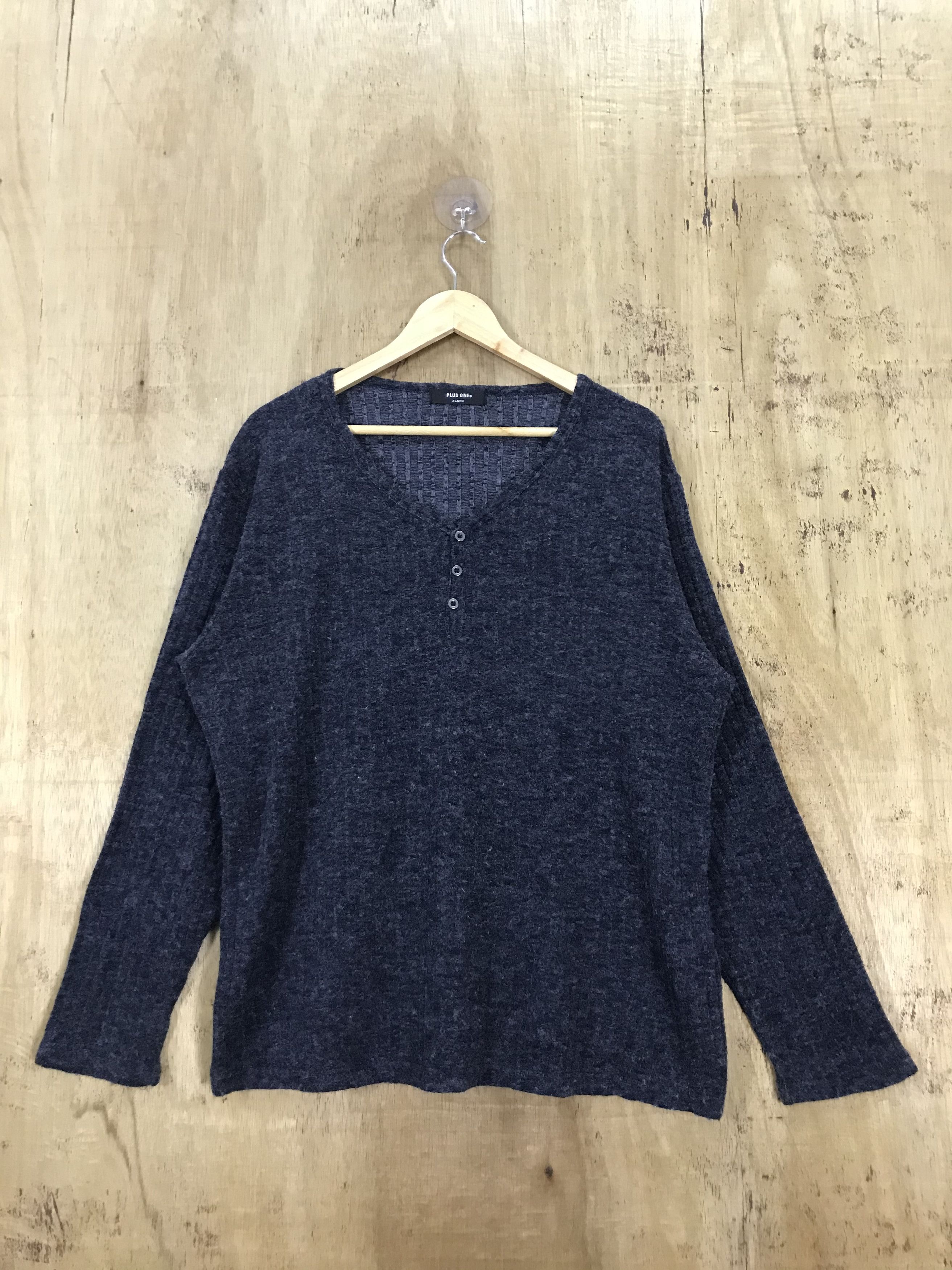 Coloured Cable Knit Sweater × Plus One Clothing Plus One 1/4 Button ...