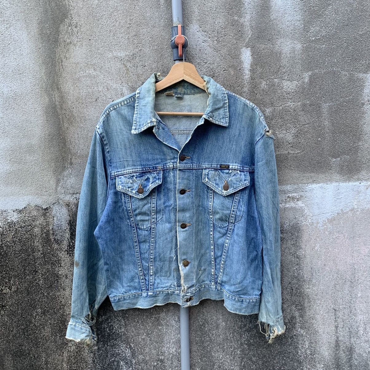 Vintage DESTROYED🔥Vintage 80’s Mavericks Denim Trucker Jacket Size US M / EU 48-50 / 2 - 1 Thumbnail
